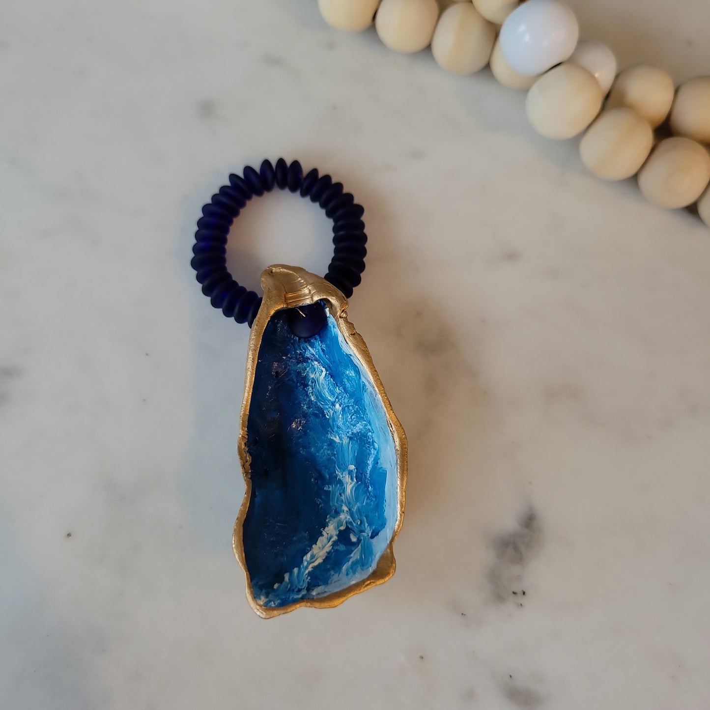 Ocean Oyster Shell Ornament: Handpainted & Customizable