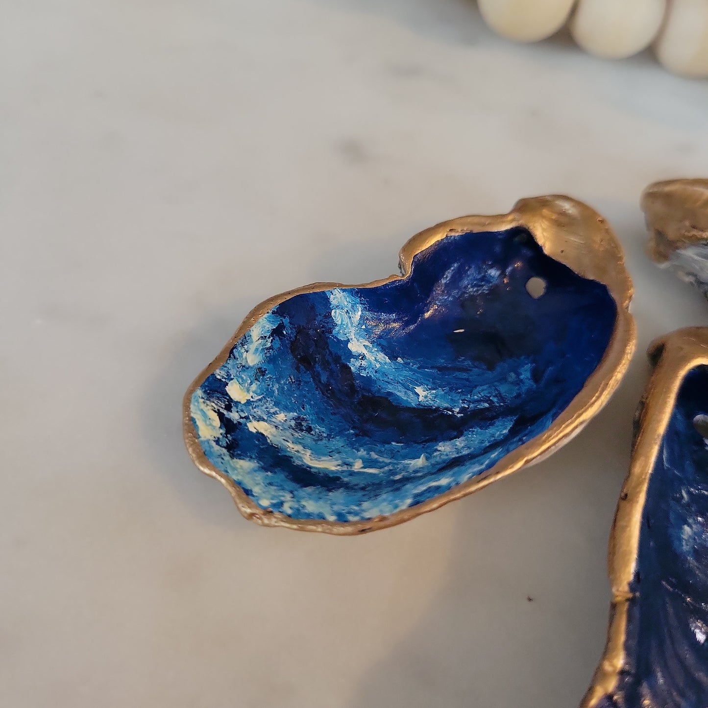 Ocean Oyster Shell Ornament: Handpainted & Customizable