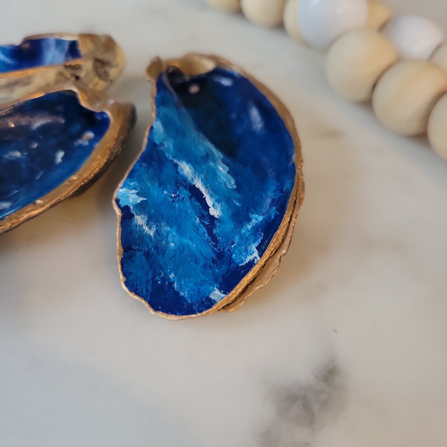 Ocean Oyster Shell Ornament: Handpainted & Customizable
