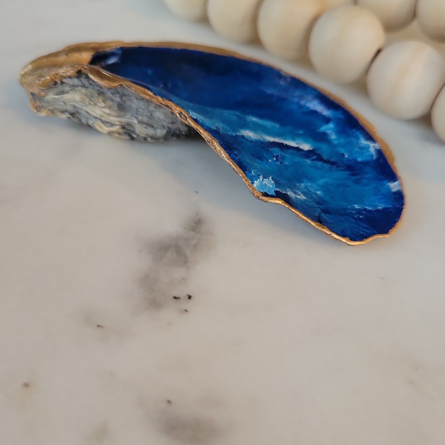 Ocean Oyster Shell Ornament: Handpainted & Customizable