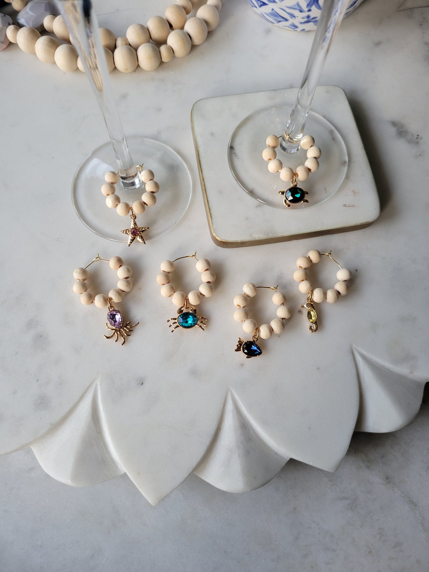 Ocean Wine Charms (Set of 6 : Large)
