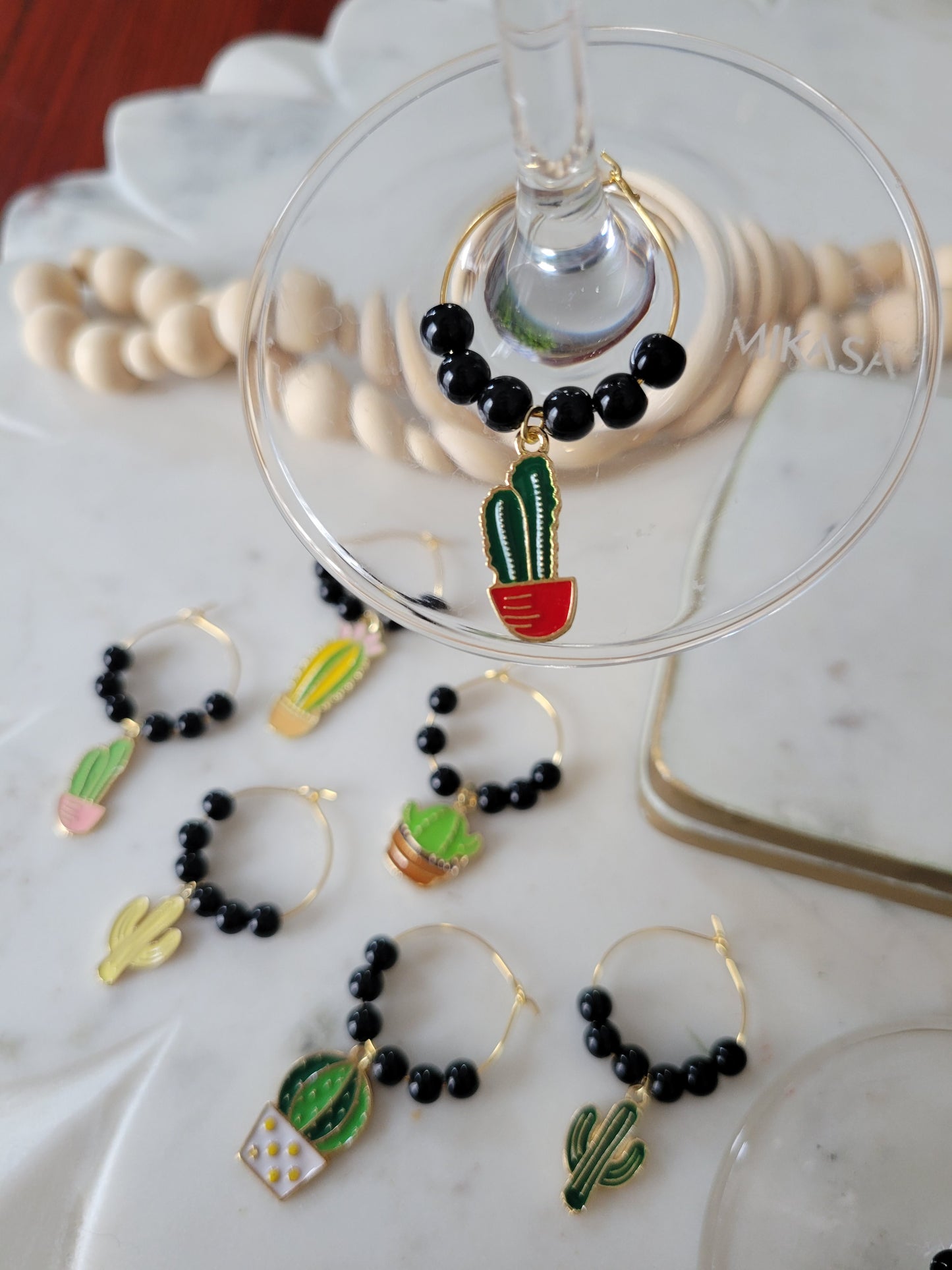 Cactus Wine Charms (Set of 8)