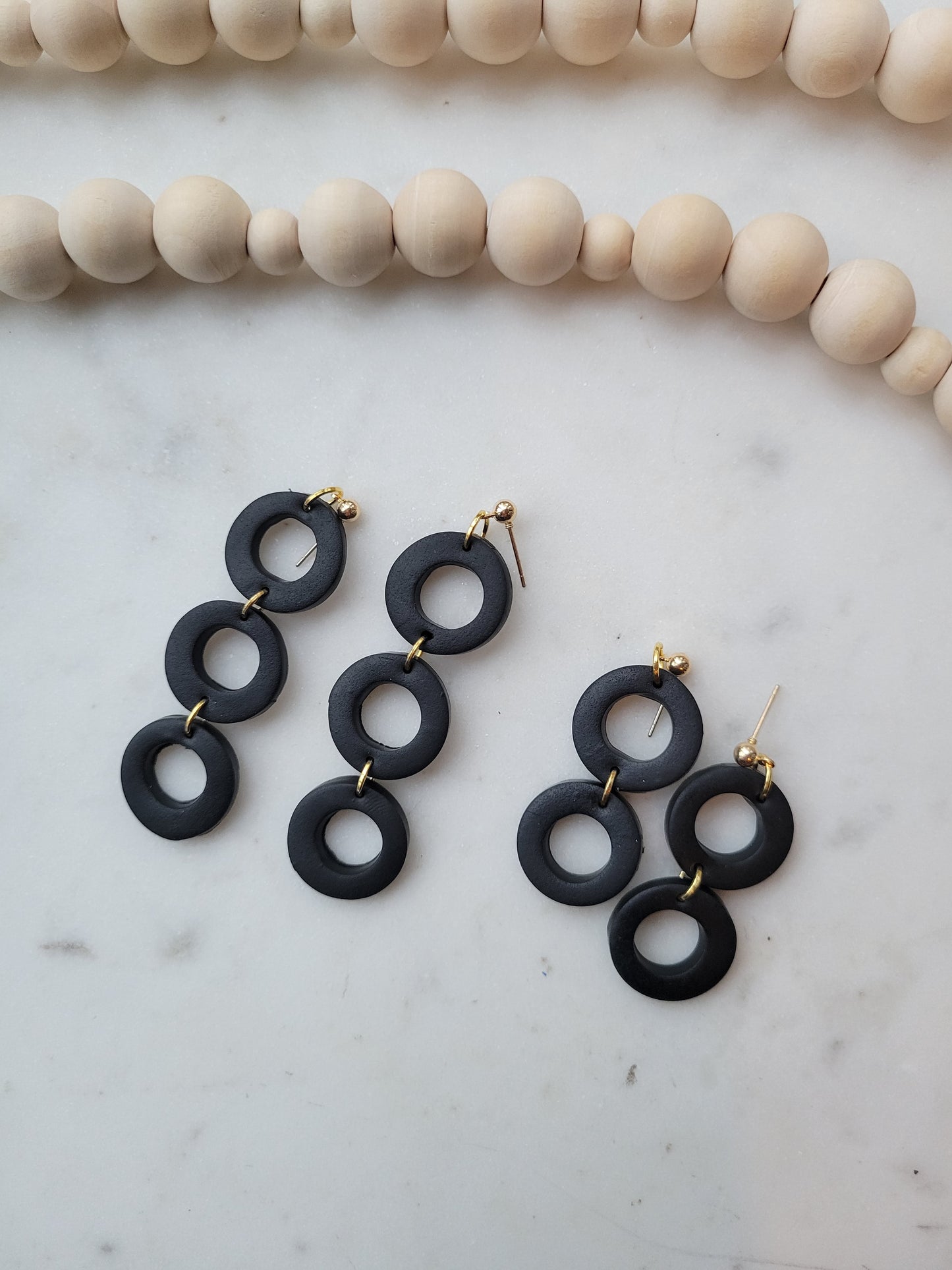 Oasis Clay Earrings: Black