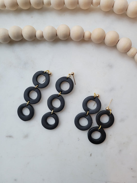 Oasis Clay Earrings: Black