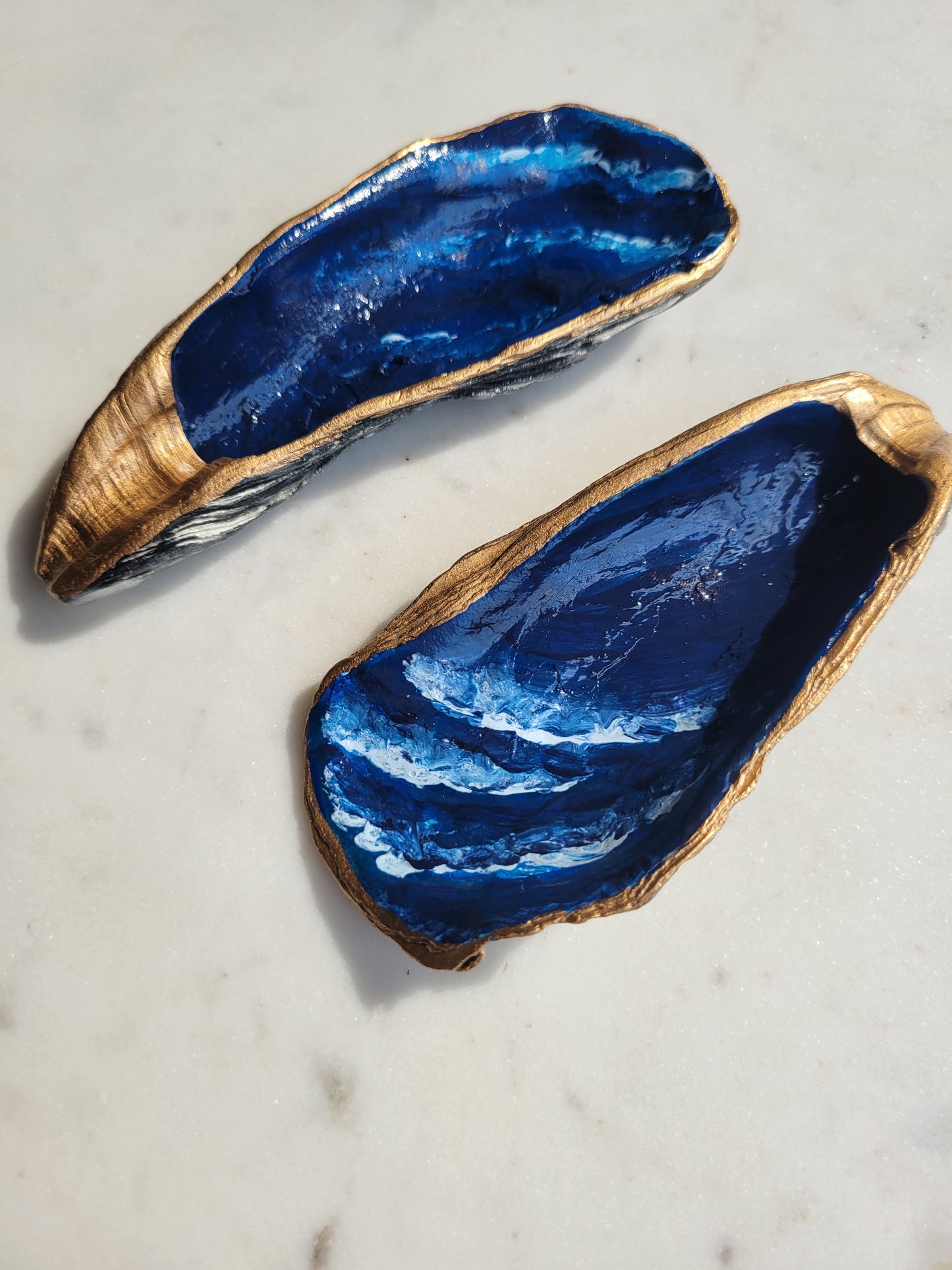 Oyster Shell Trinket Dish: Waves