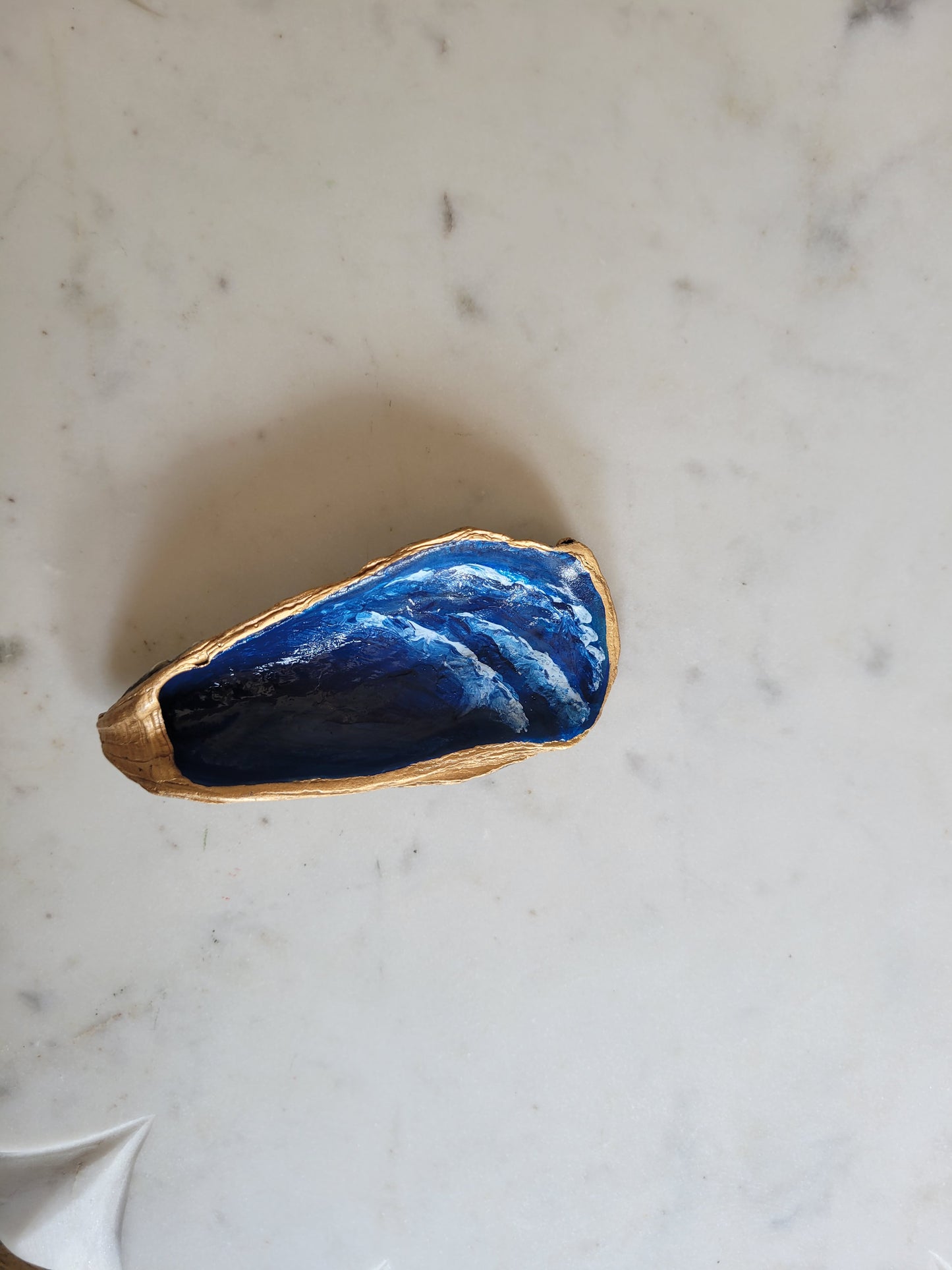 Oyster Shell Trinket Dish: Waves