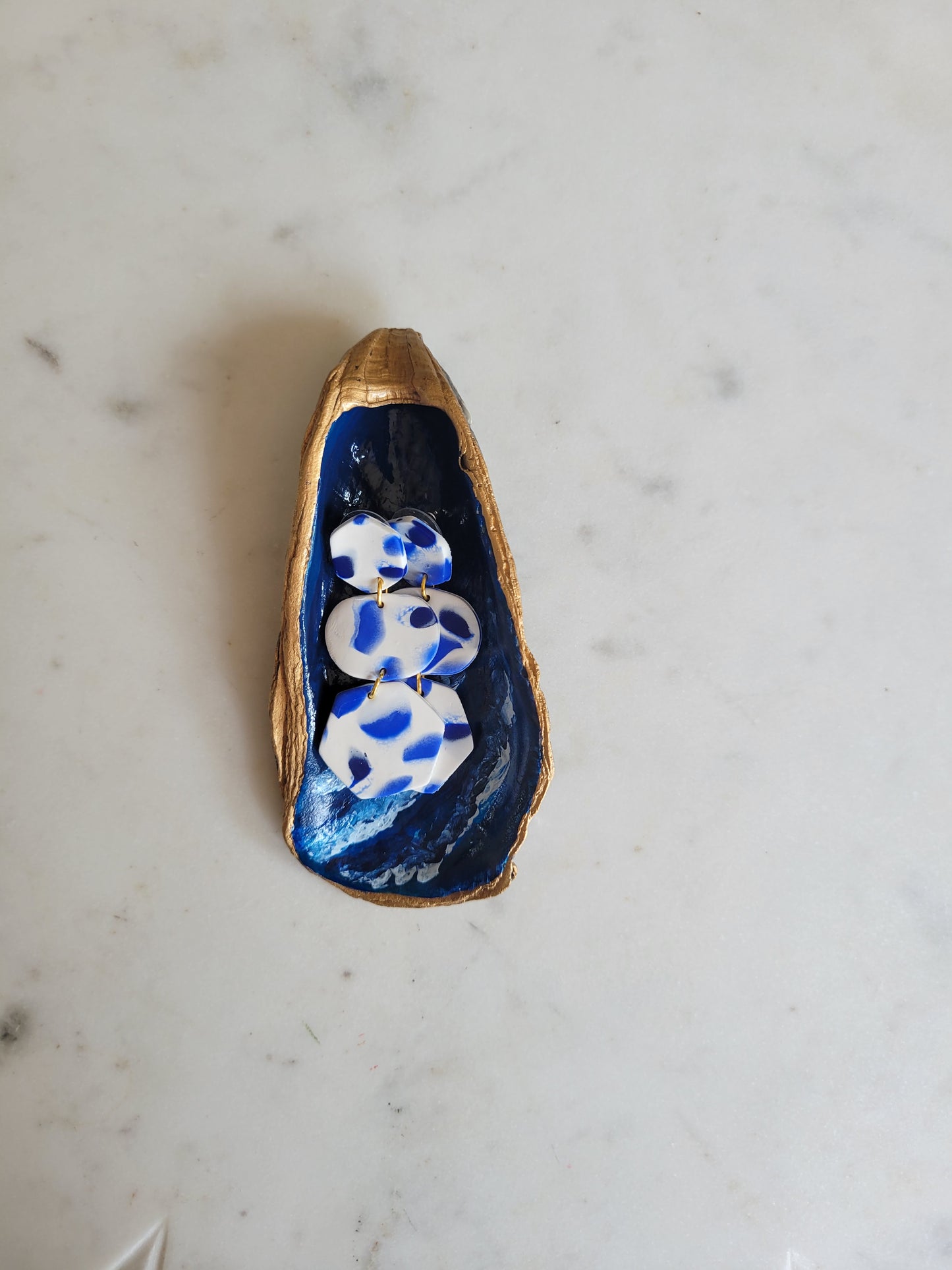 Oyster Shell Trinket Dish: Waves
