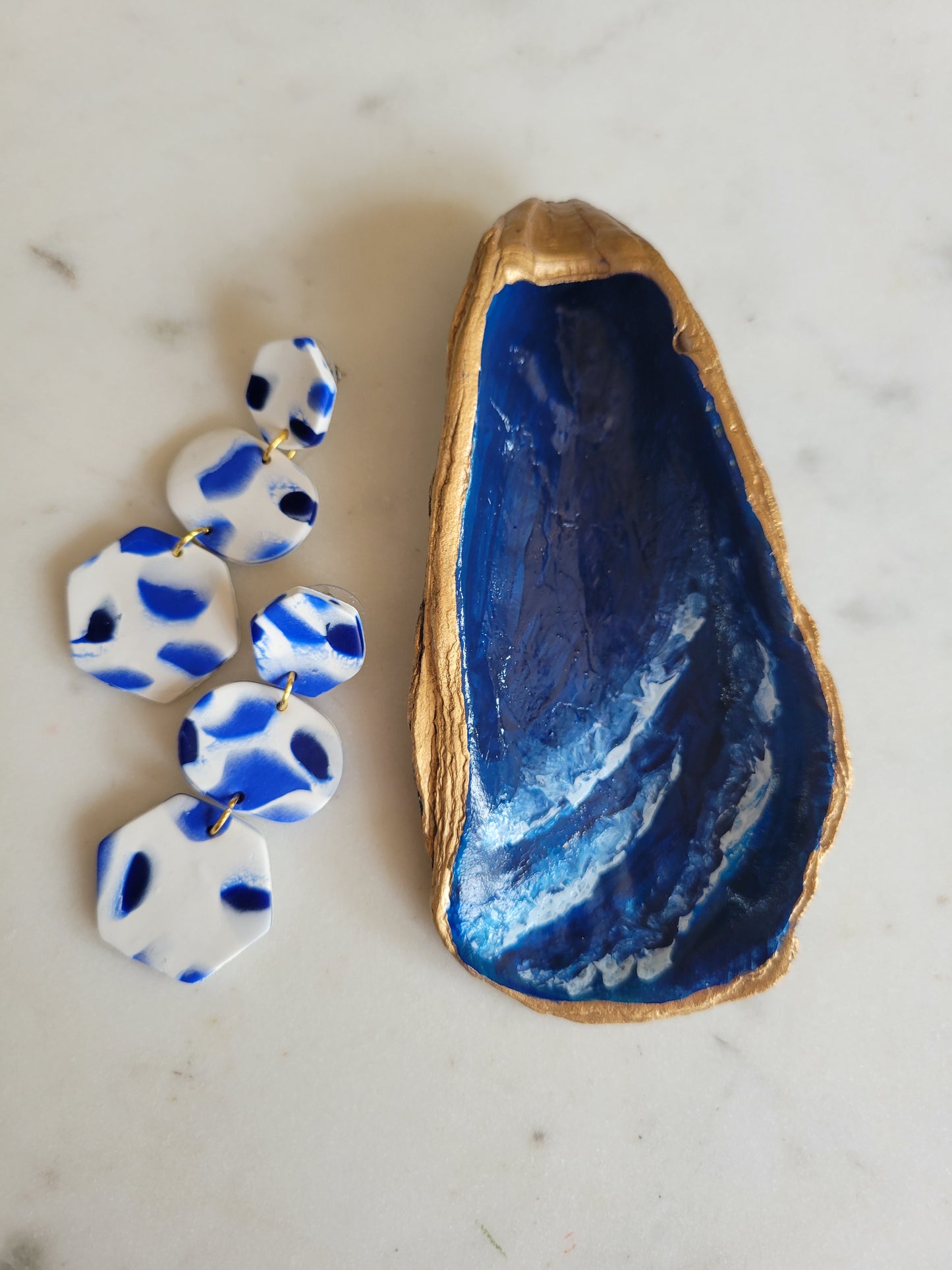 Oyster Shell Trinket Dish: Waves