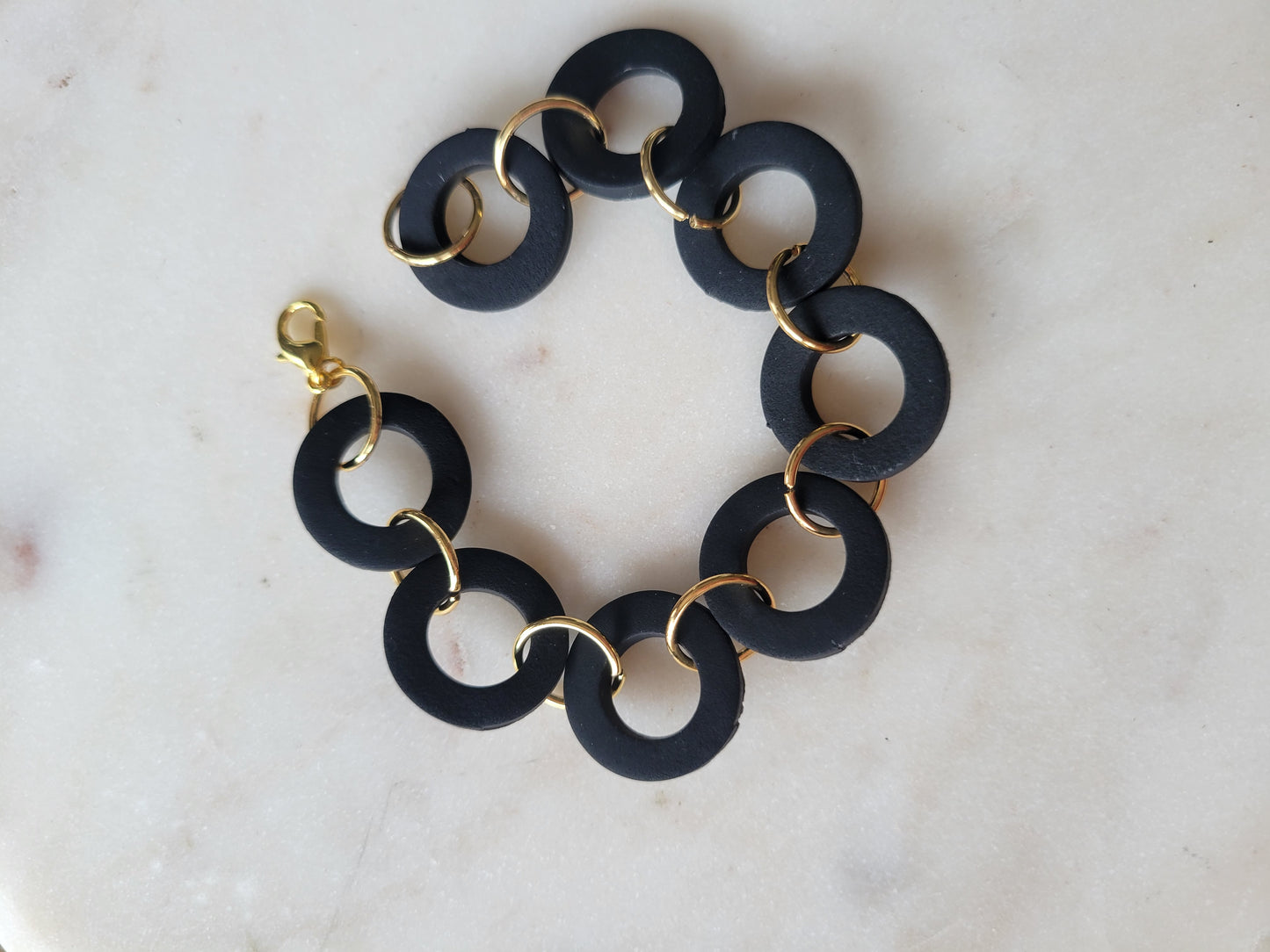 Oasis Clay Earrings: Black