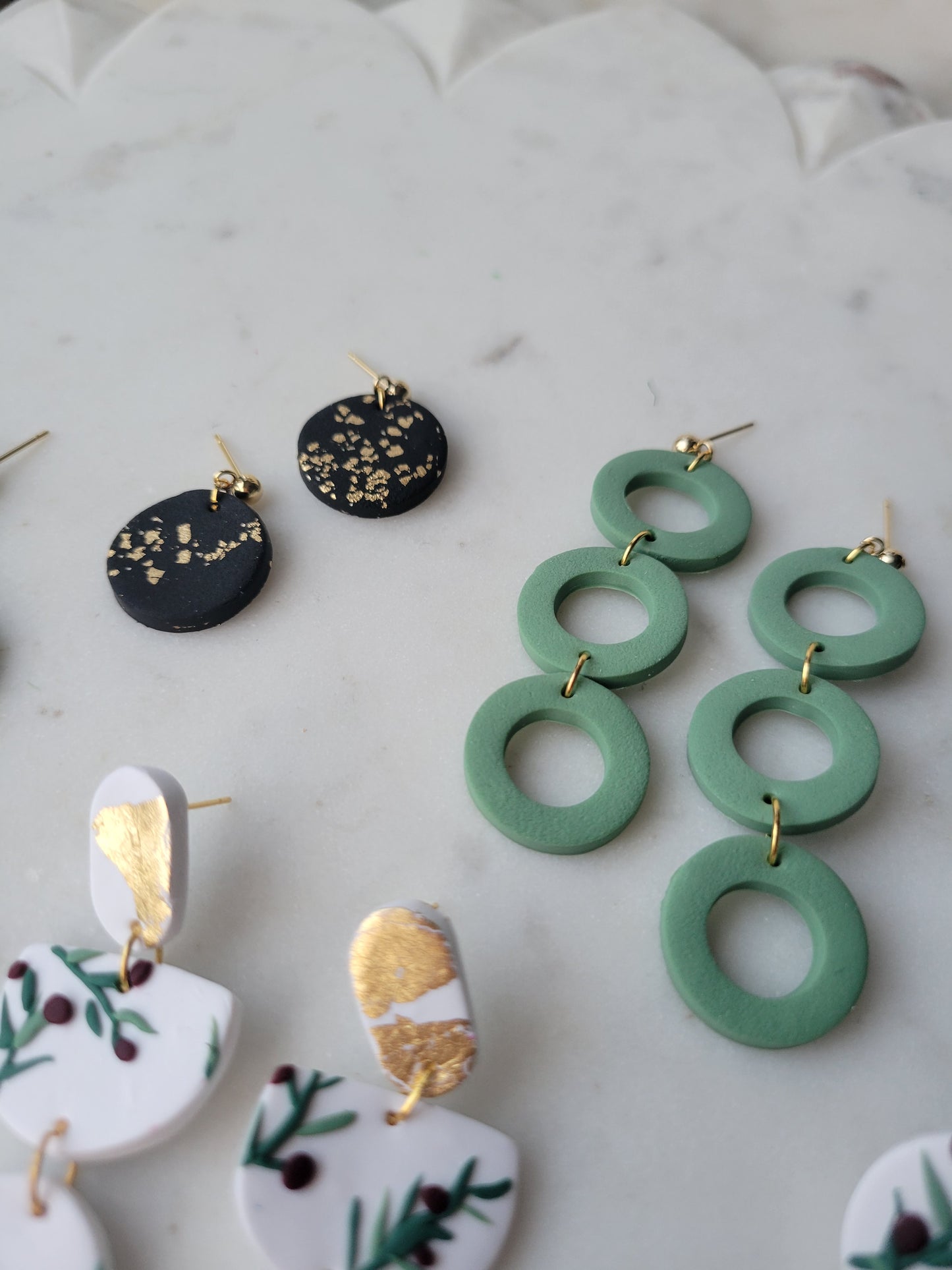 Millie Clay Earrings: Black or White