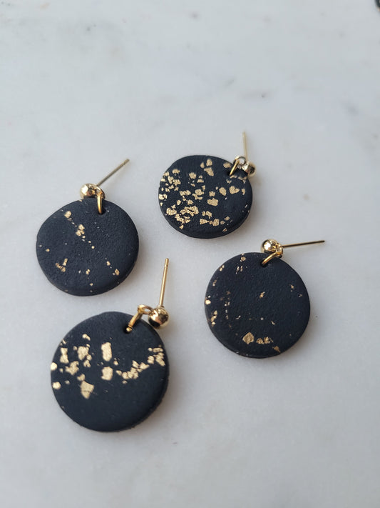 Millie Clay Earrings: Black or White