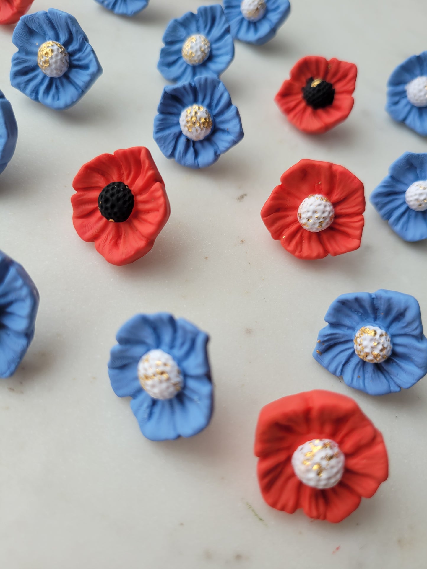 Floral Statement Studs: Orange Poppy