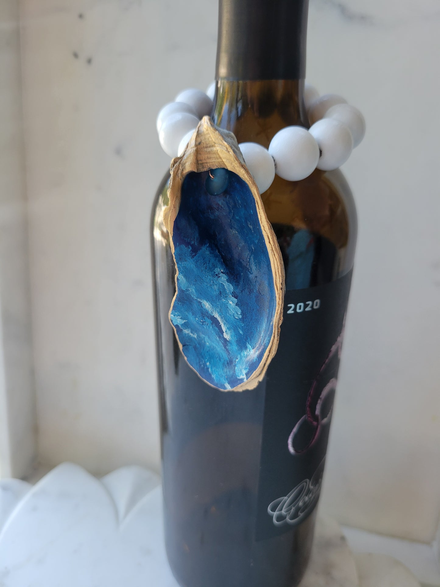 Wine Bottle Charm: Hostess Gift : White