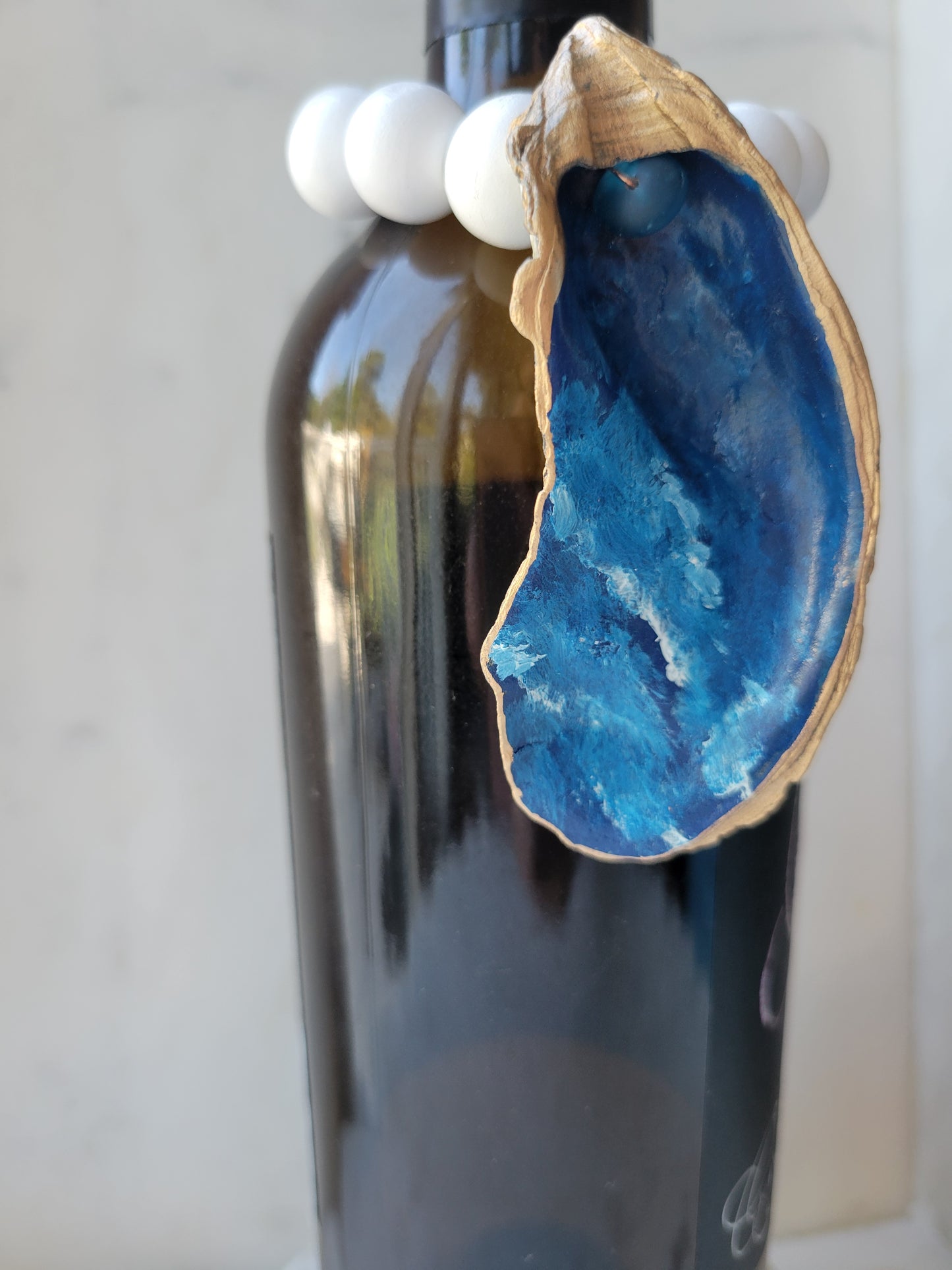 Wine Bottle Charm: Hostess Gift : White