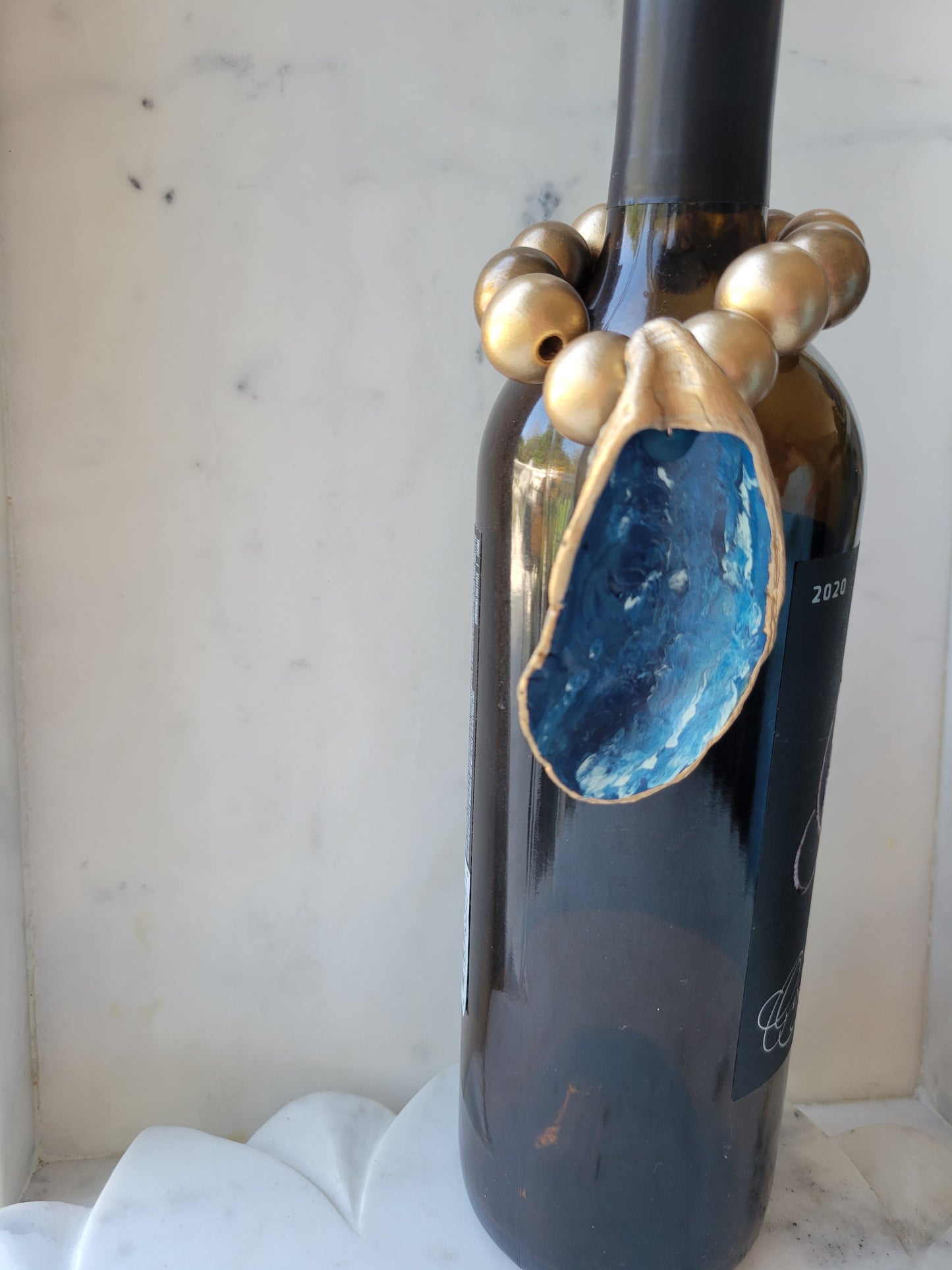 Wine Bottle Charm: Hostess Gift : Gold