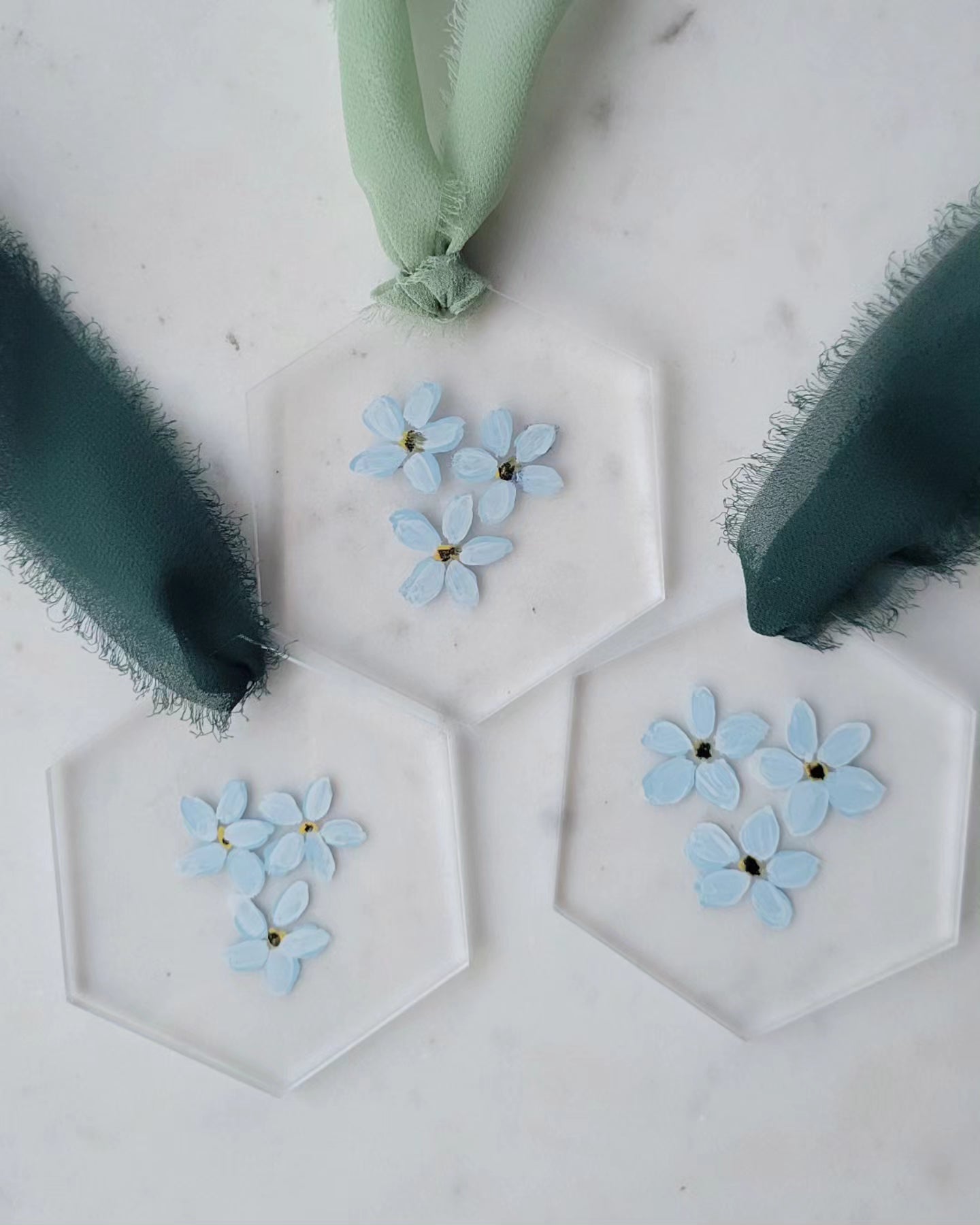 Forget-Me-Not Ornament: Handpainted