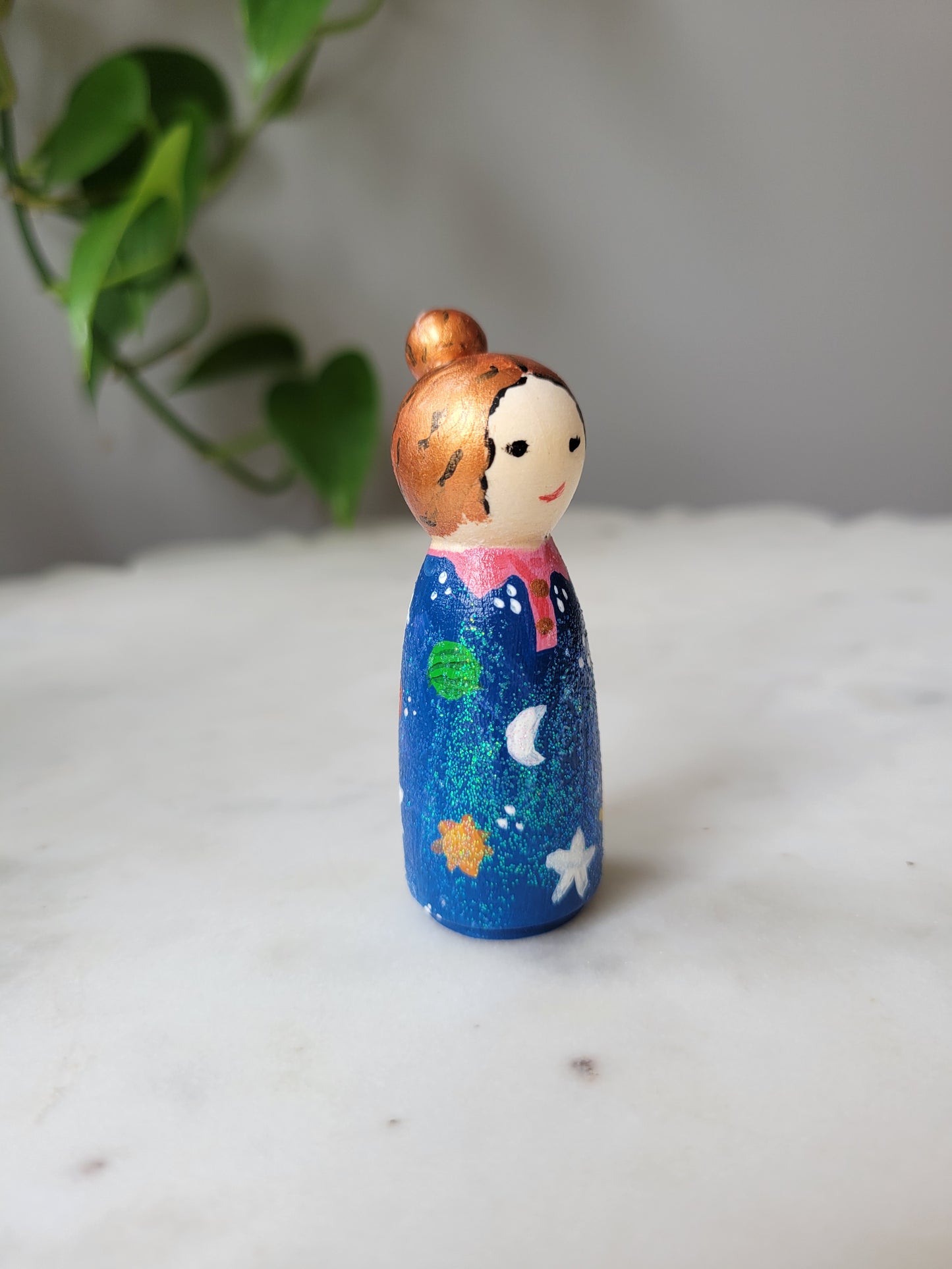 Sparkly Science Teacher Peg Doll