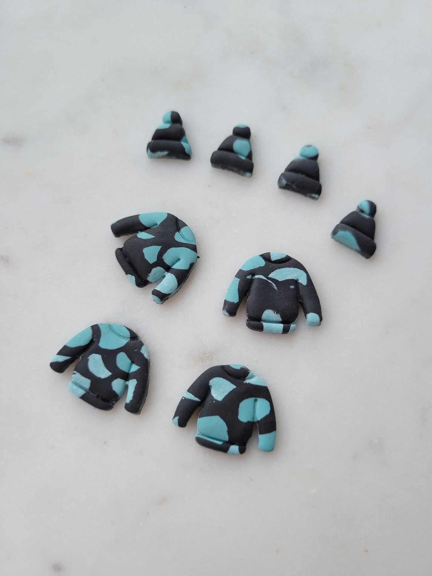 Black and Blue Sweater Statement Studs