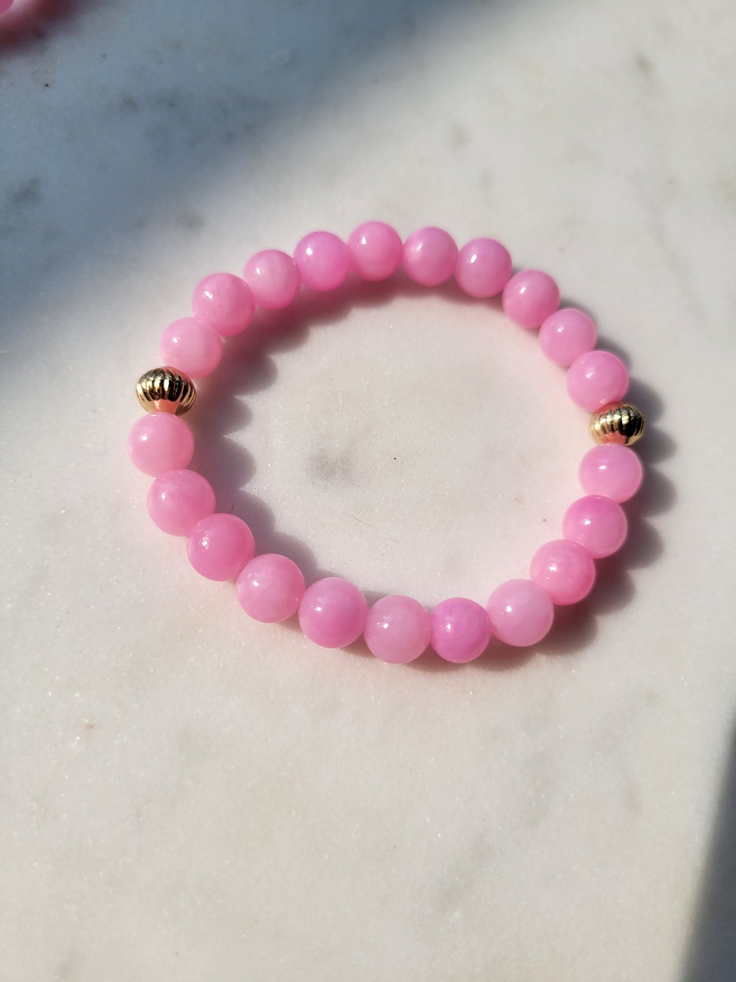 Lemonade Pink Jade Beaded Bracelet