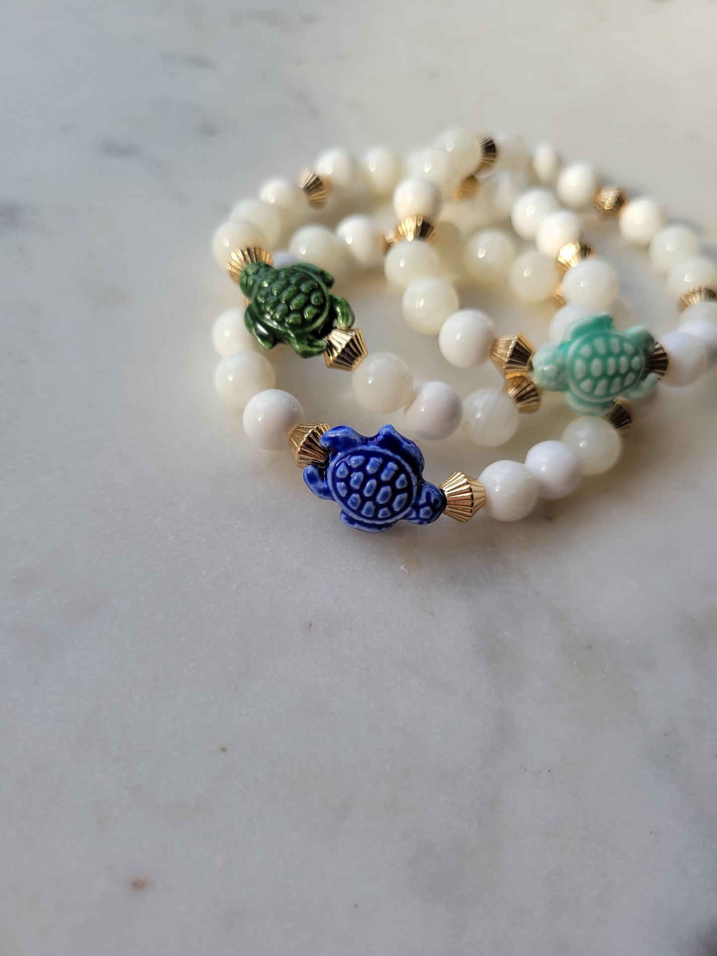 Turtle & Shell Beaded Bracelet