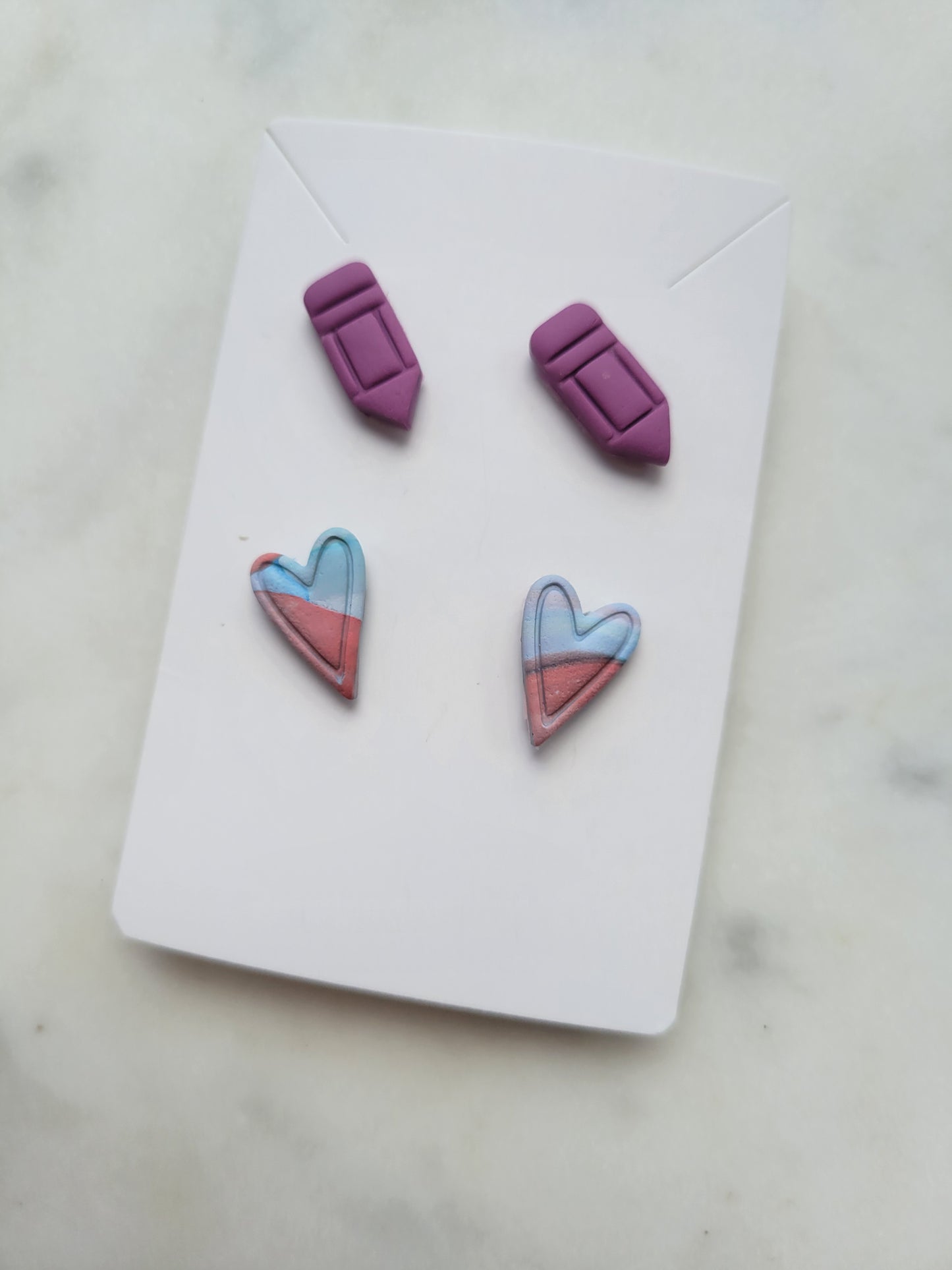 Watercolor Hearts & Crayon Stud Packs