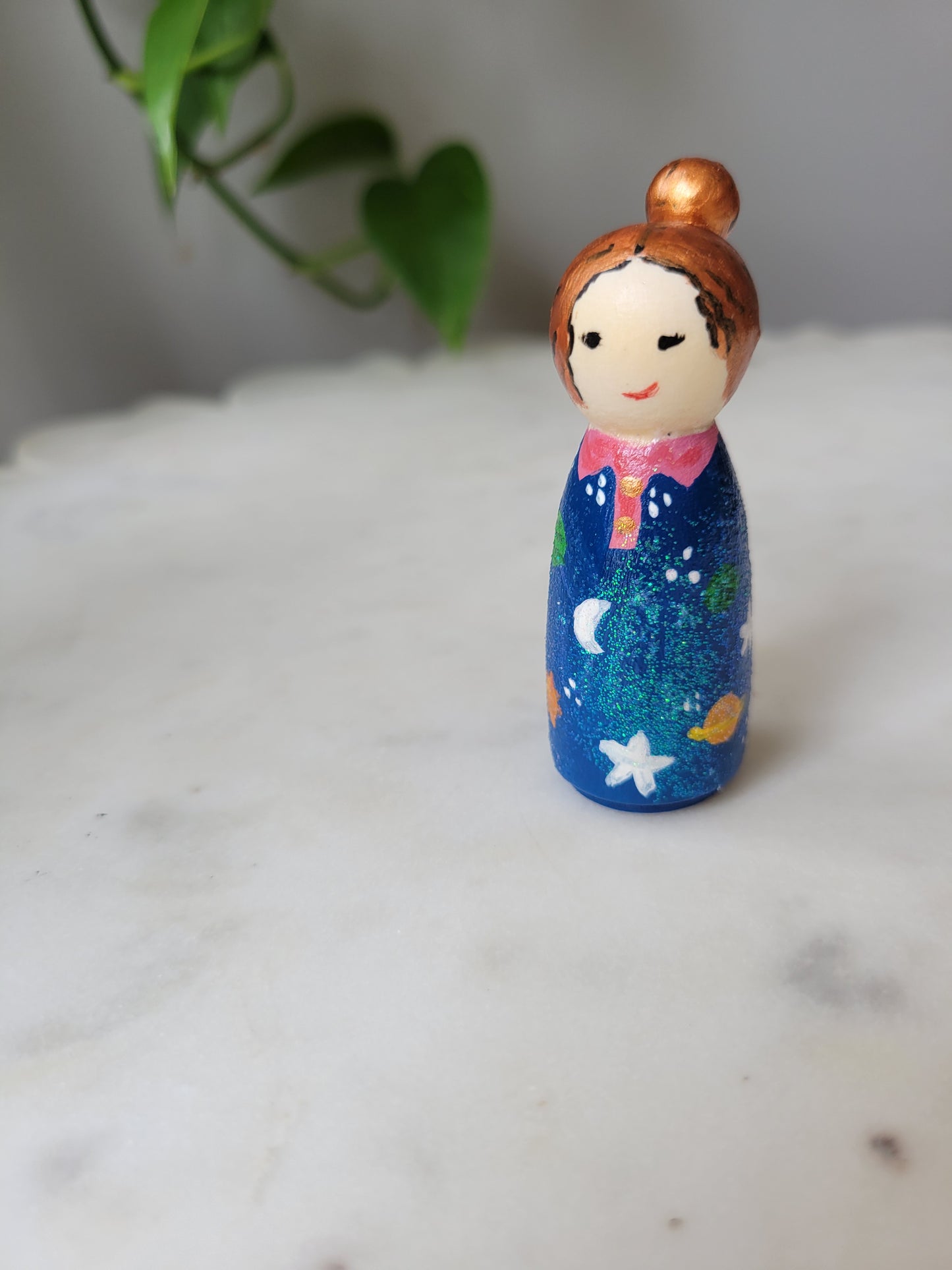 Sparkly Science Teacher Peg Doll