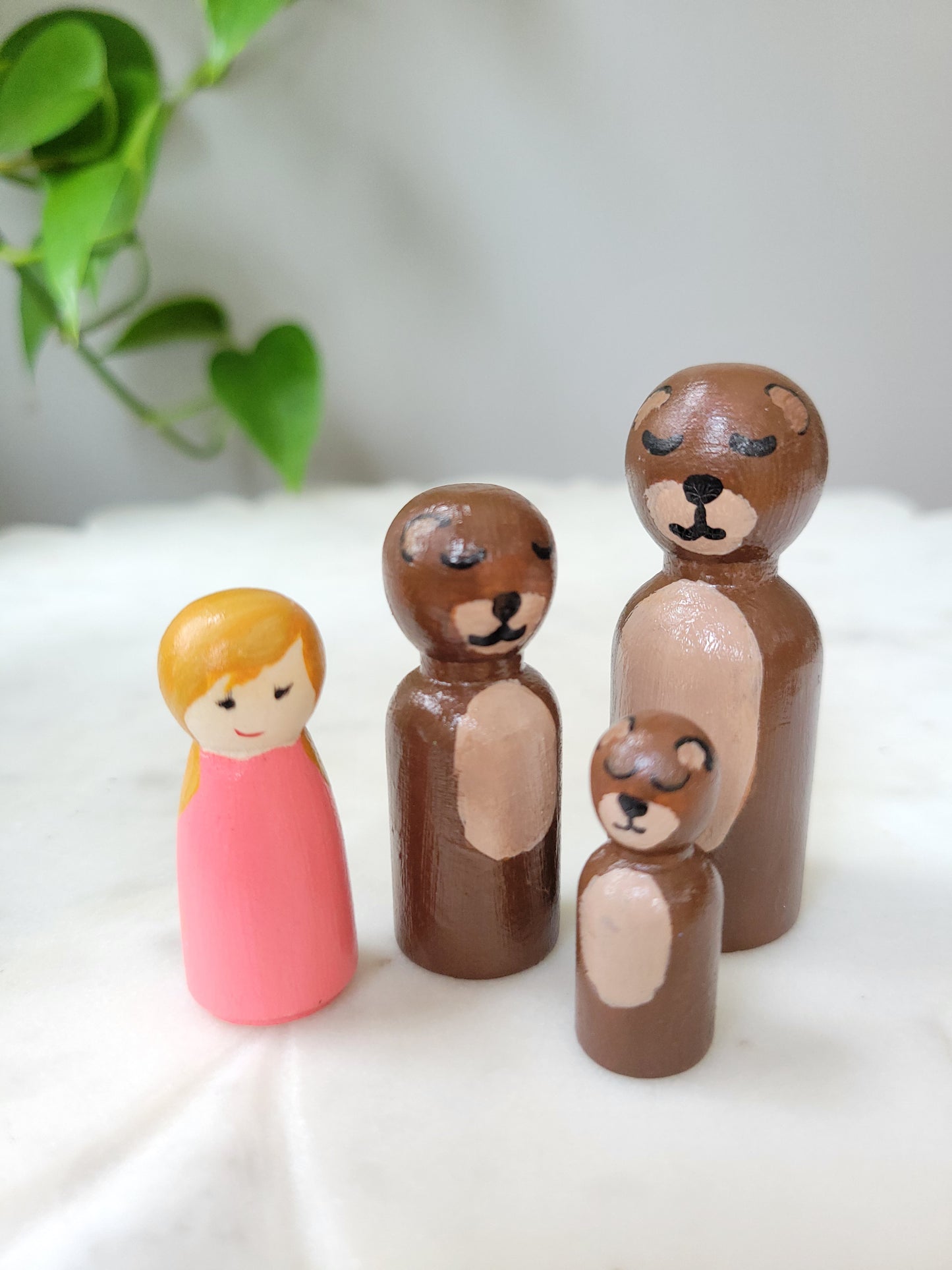 Goldilocks and the Three Bears Peg Doll Set