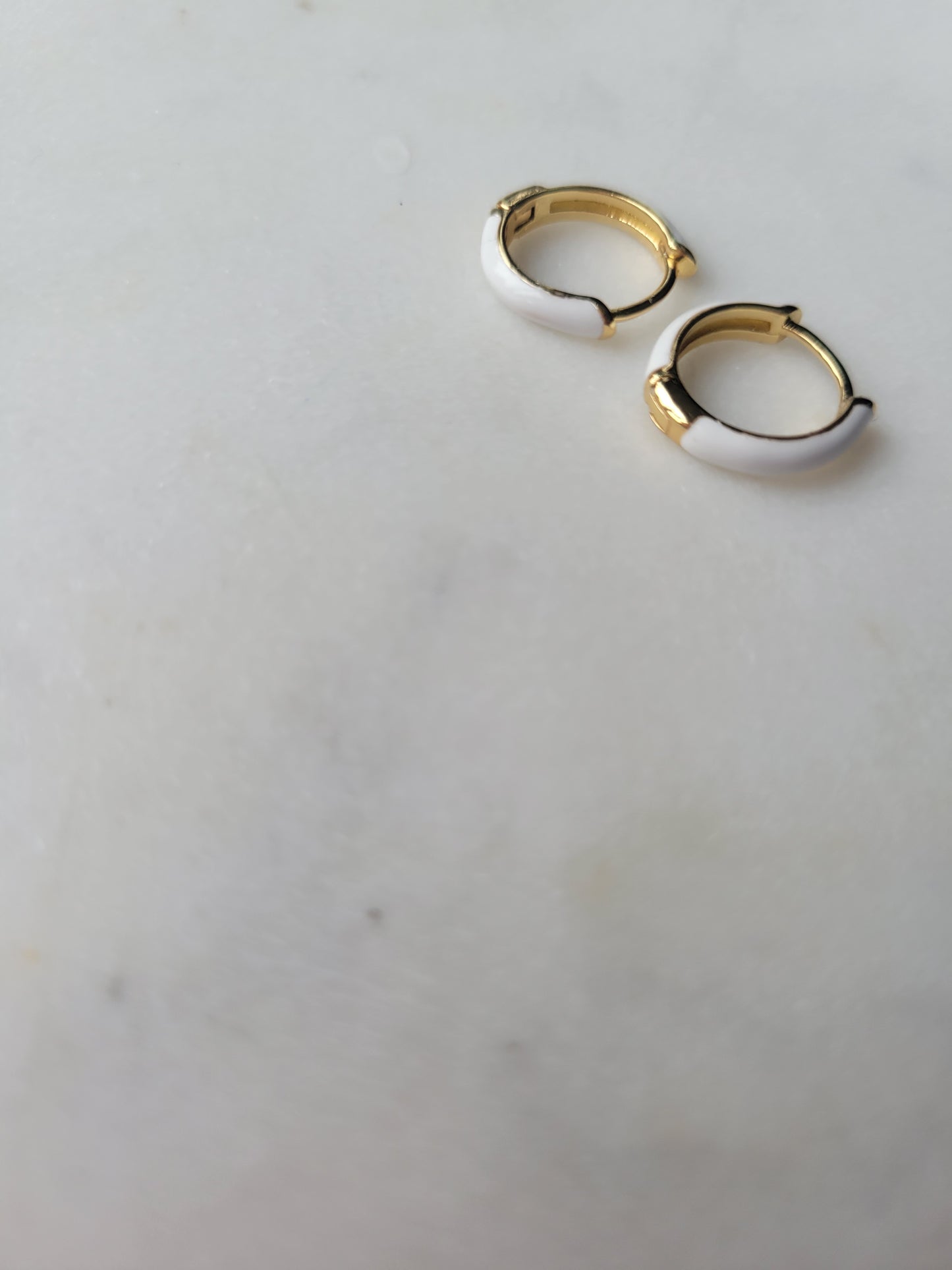 Colorful Gold Hoop Huggies