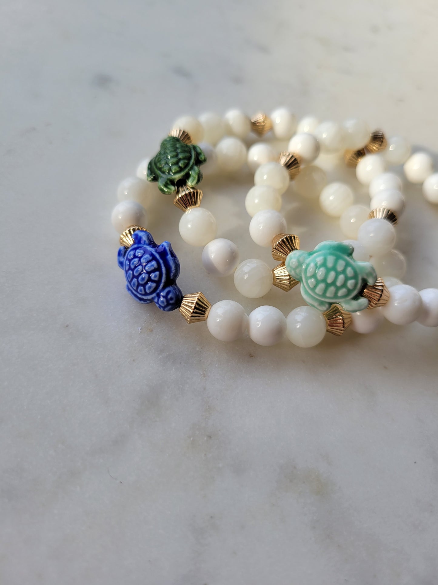 Turtle & Shell Beaded Bracelet