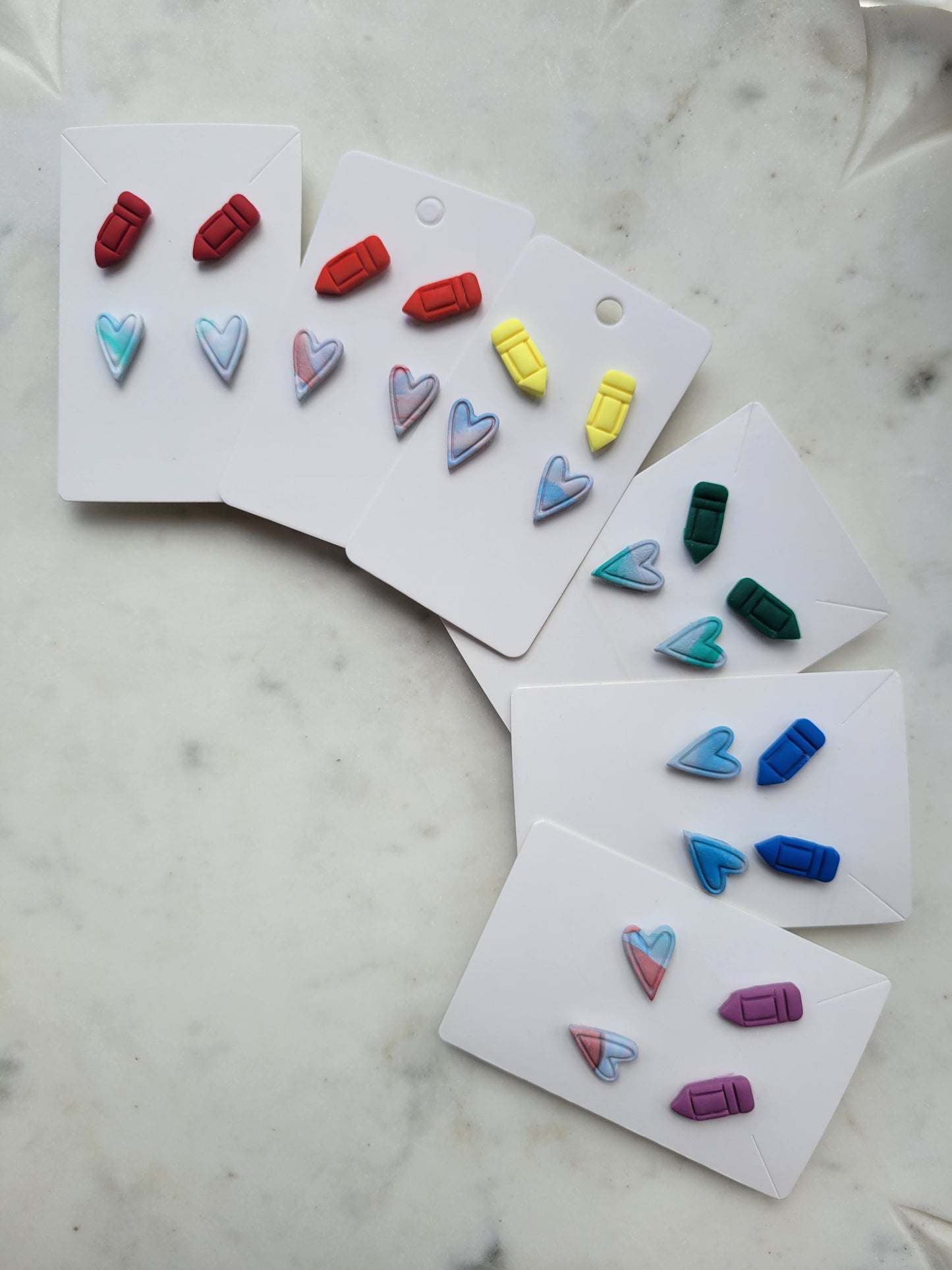Watercolor Hearts & Crayon Stud Packs