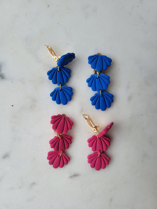 *Clip-on*  Seashell Long Dangles: Multiple Options
