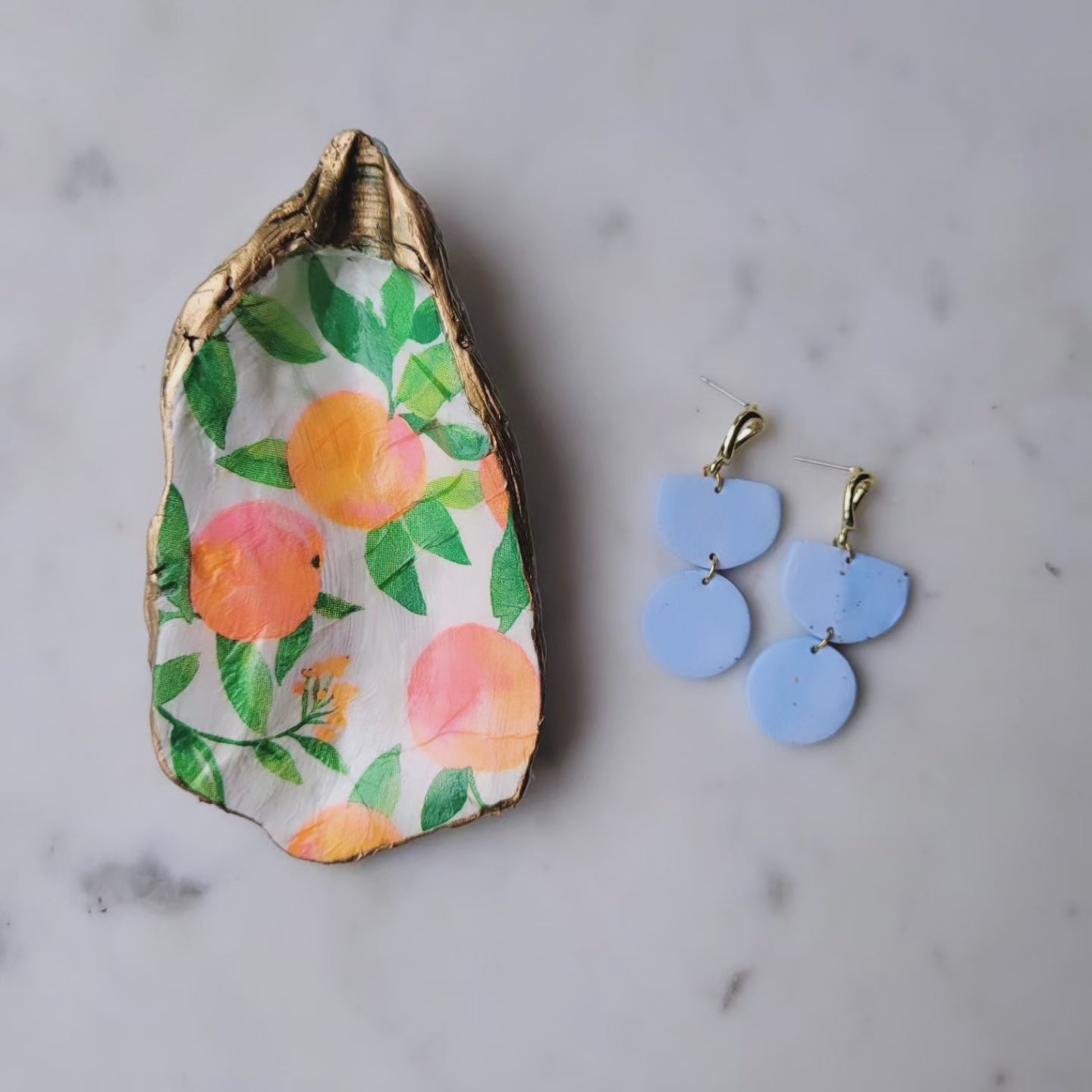 Oyster Shell Trinket Dish: Citrus