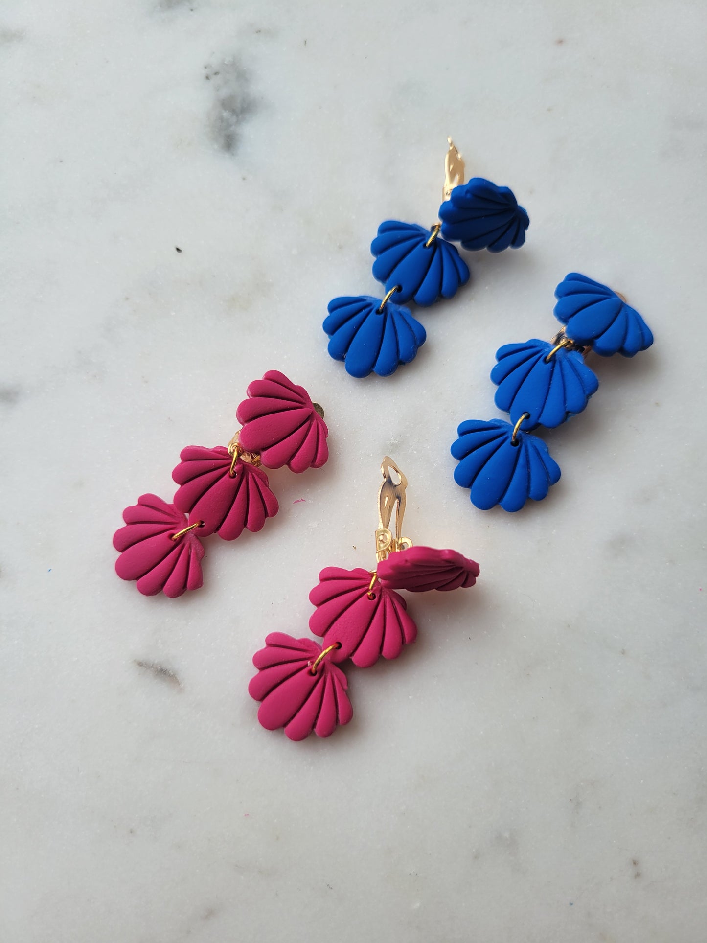 *Clip-on* Seashell Long Dangles: Multiple Options