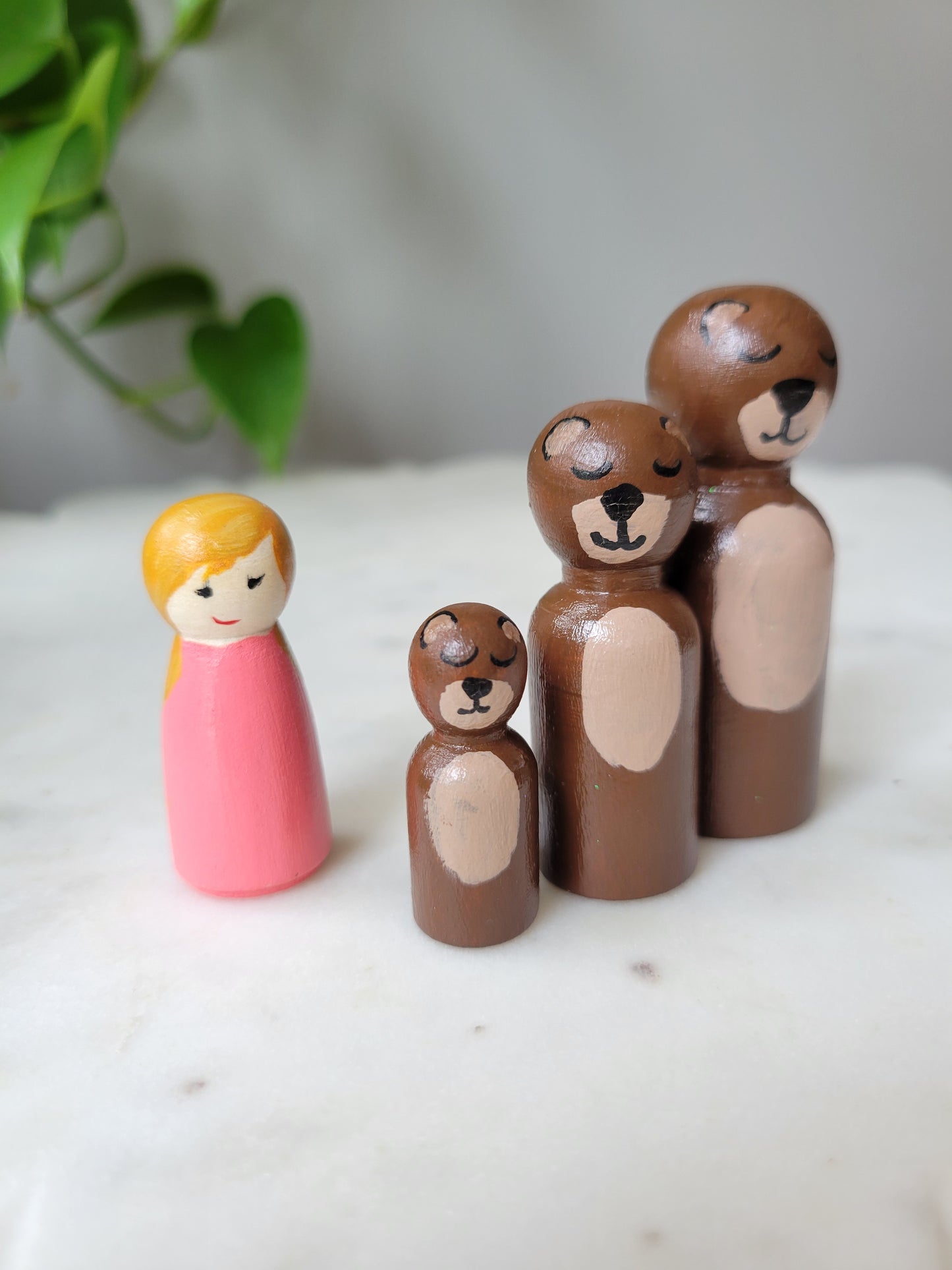 Goldilocks and the Three Bears Peg Doll Set