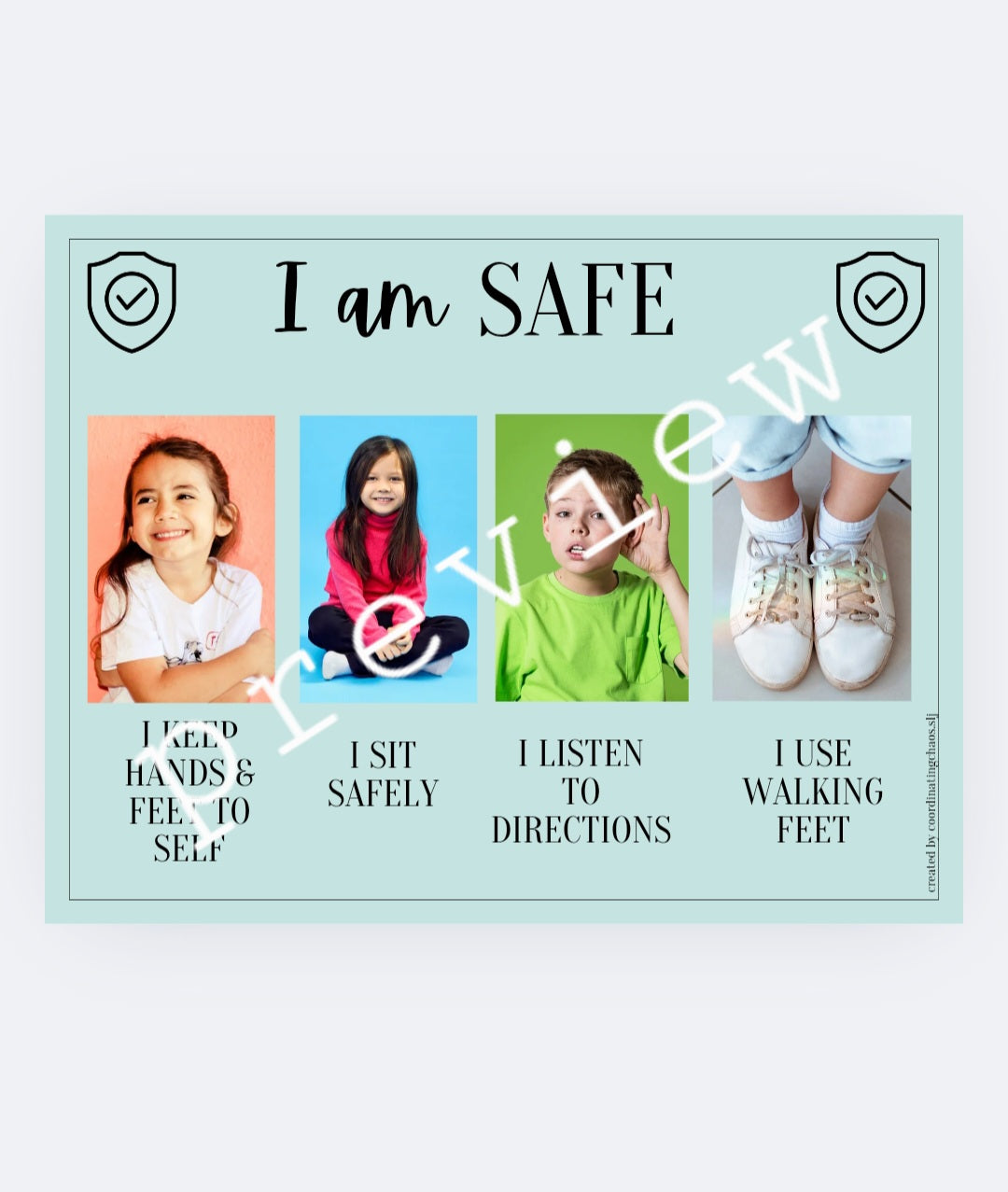 Free Printable : Rules Posters : I am Safe, Respectful & Responsible