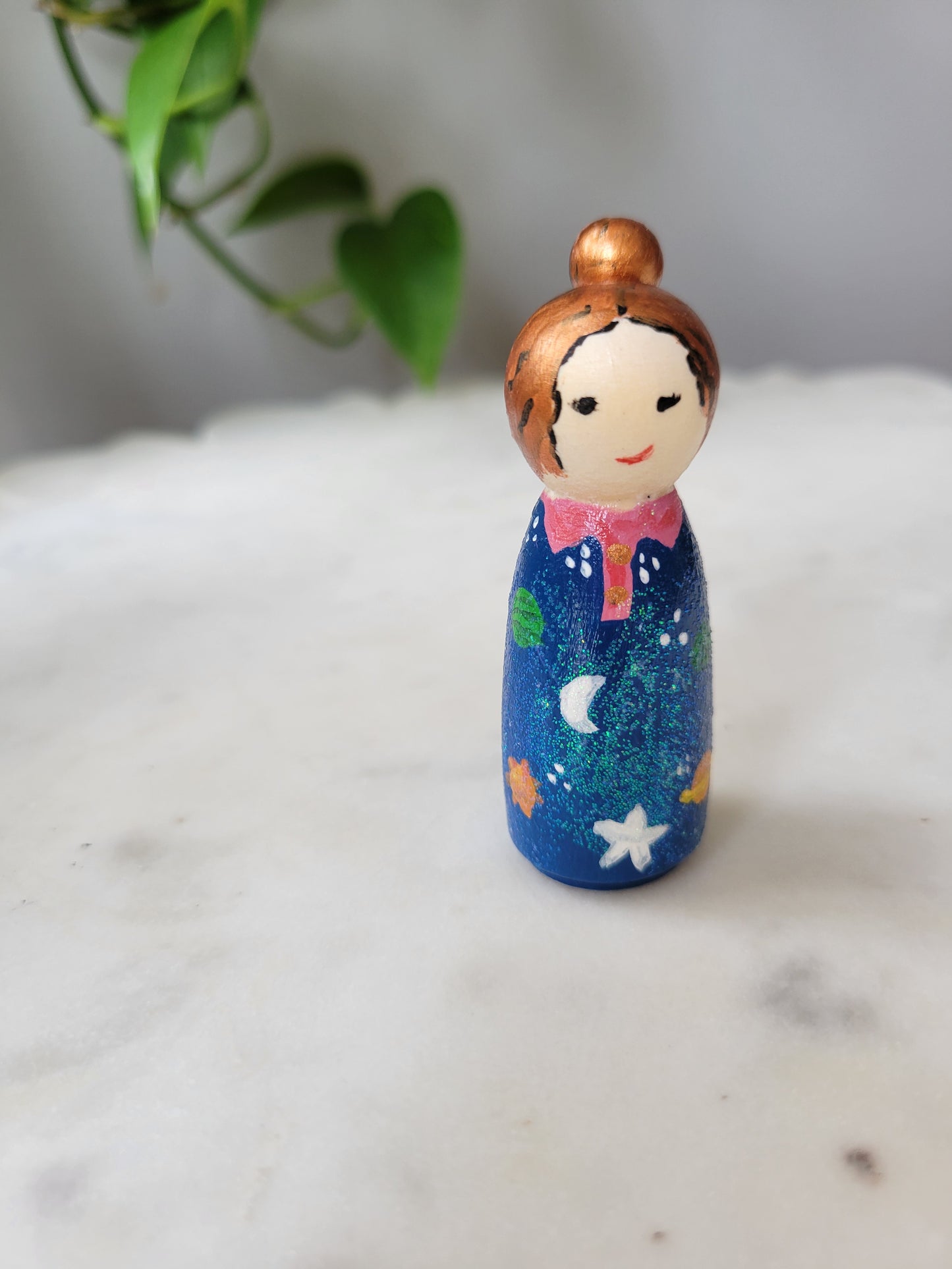 Sparkly Science Teacher Peg Doll