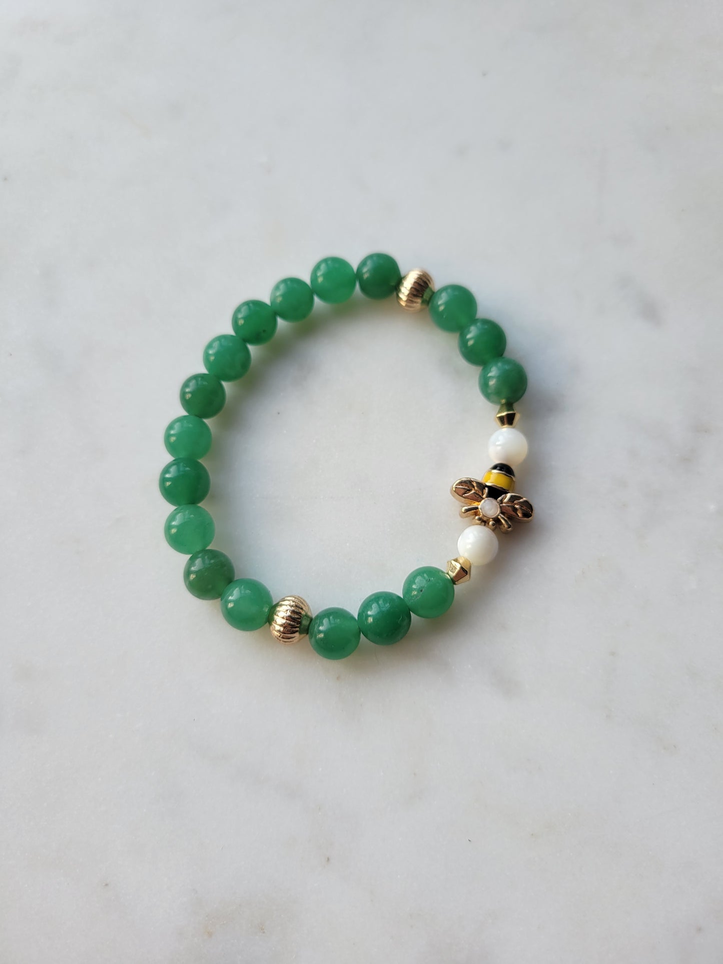 Bee & Jade Beaded Bracelet