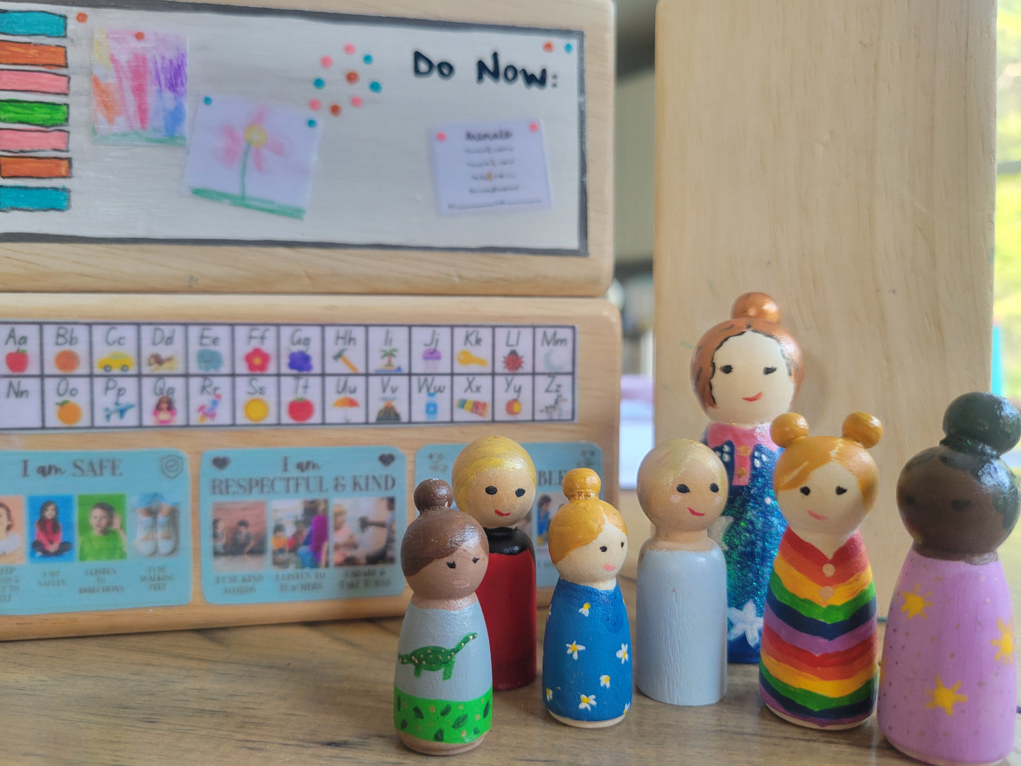 Classroom Wood Block Set : Handpainted