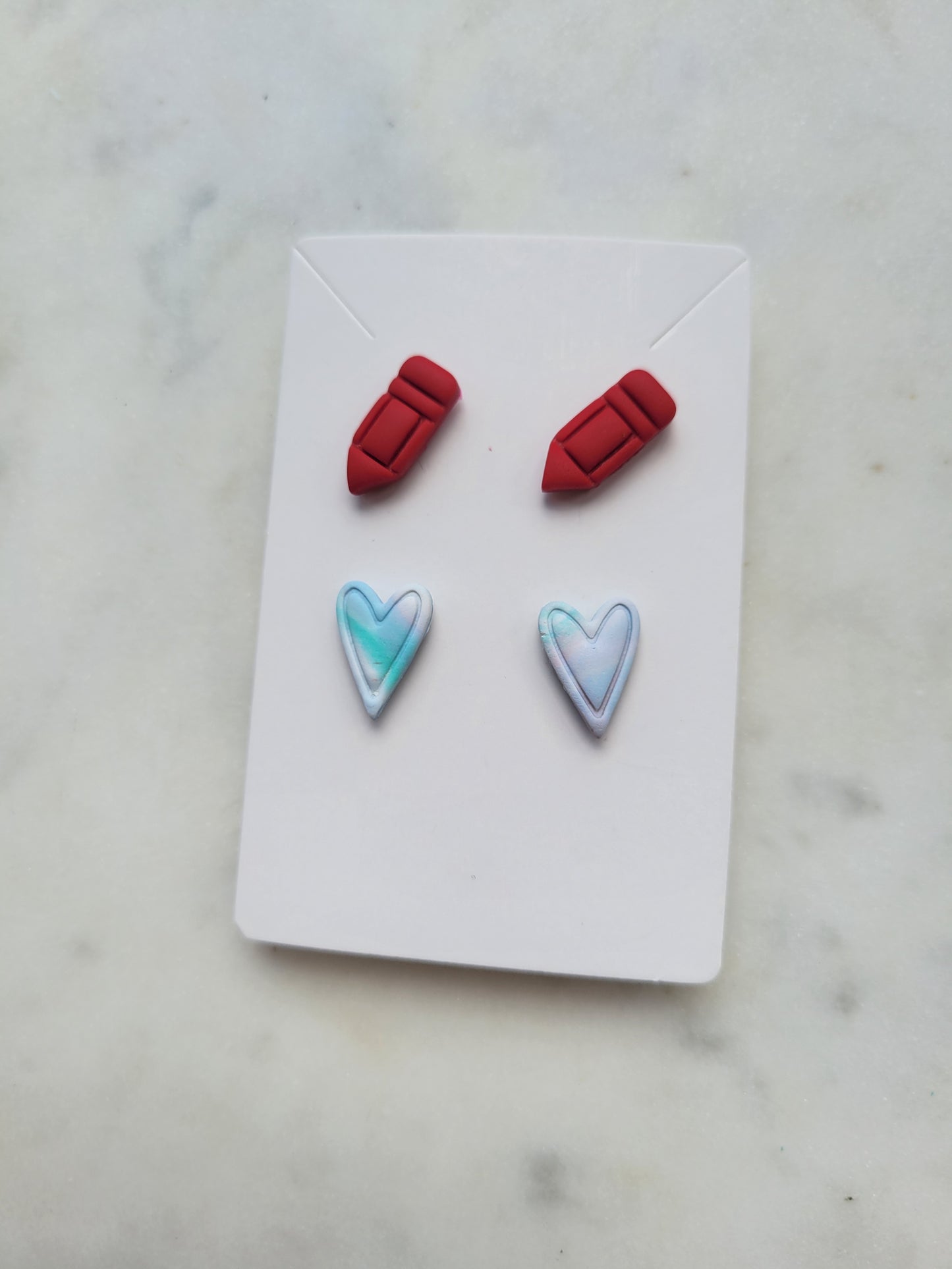 Watercolor Hearts & Crayon Stud Packs
