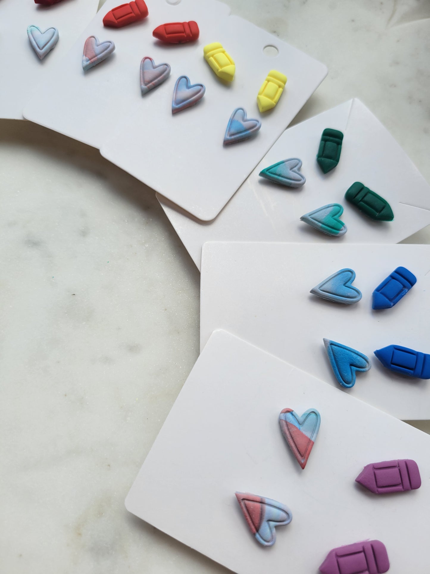 Watercolor Hearts & Crayon Stud Packs