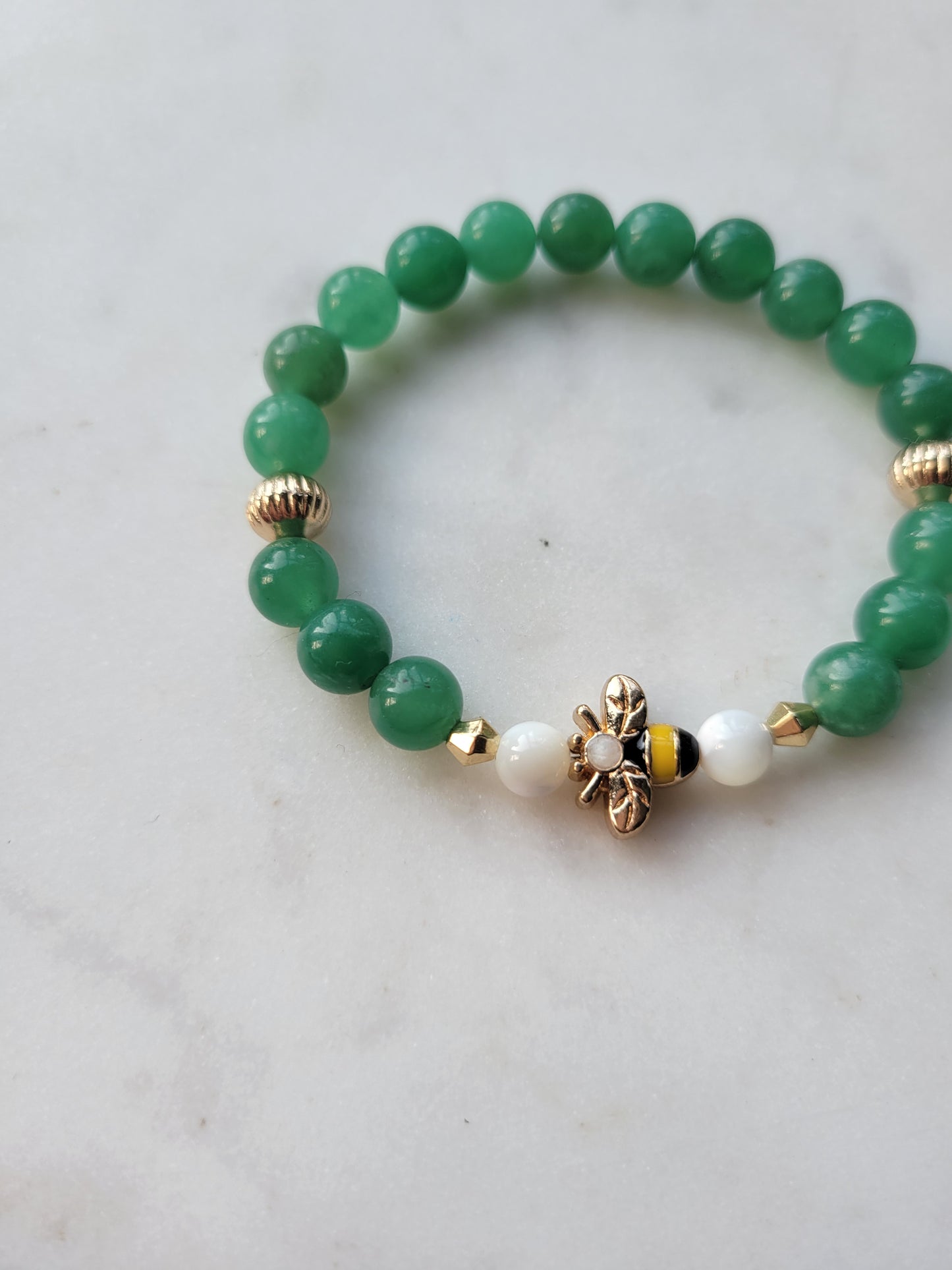 Bee & Jade Beaded Bracelet