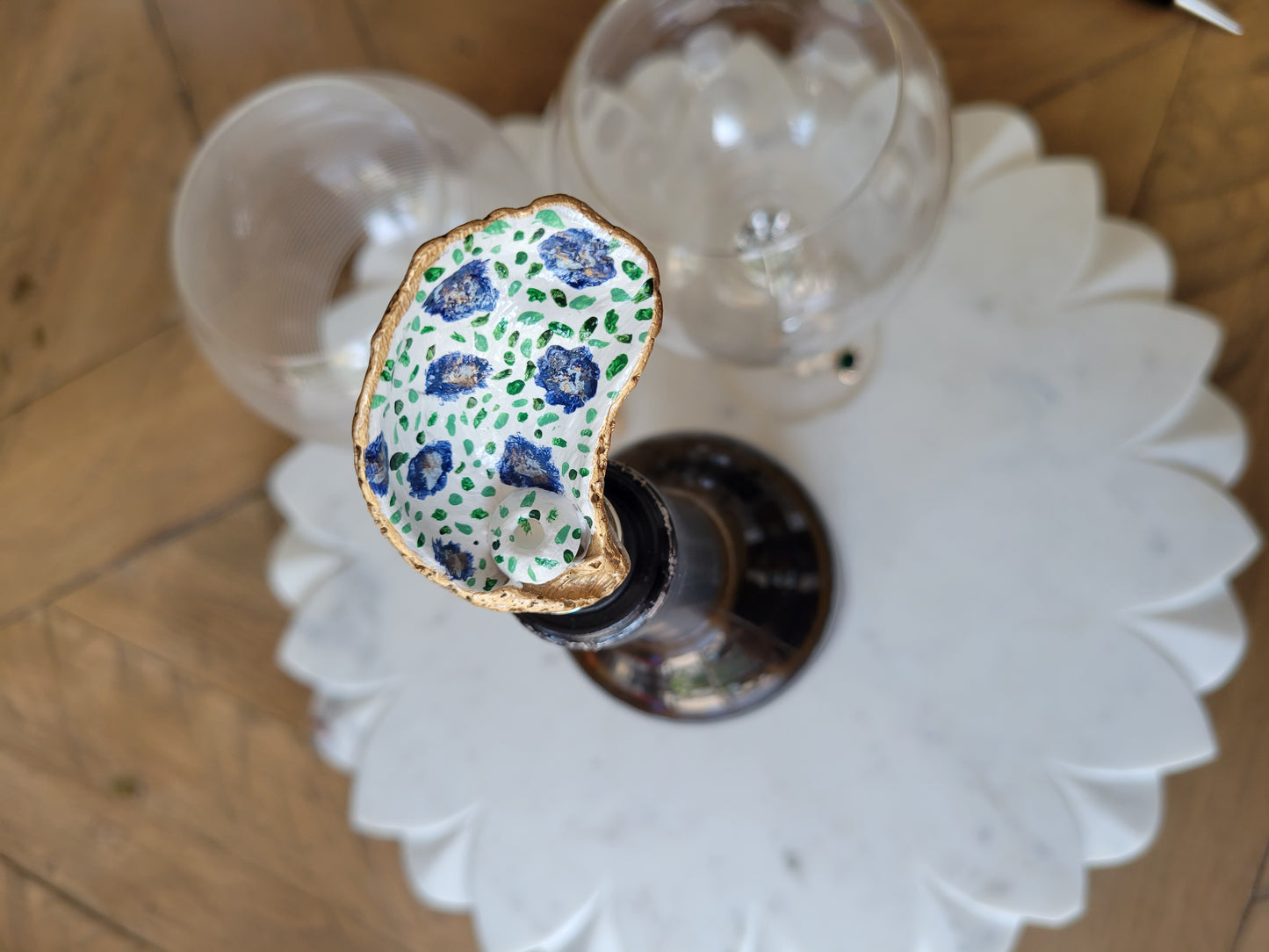 Bottle Stopper: Hand Painted Oyster Shell
