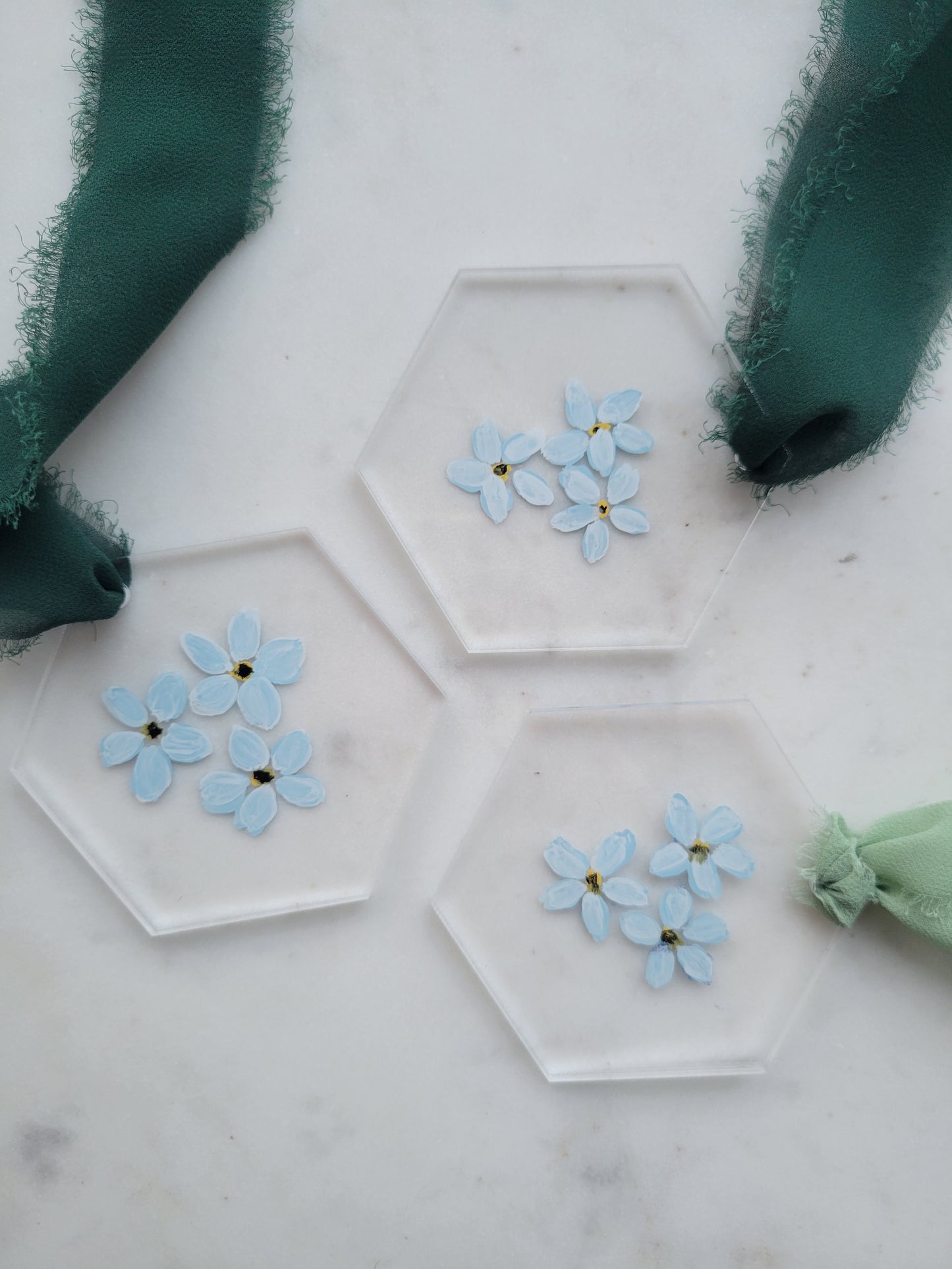 Forget-Me-Not Ornament: Handpainted