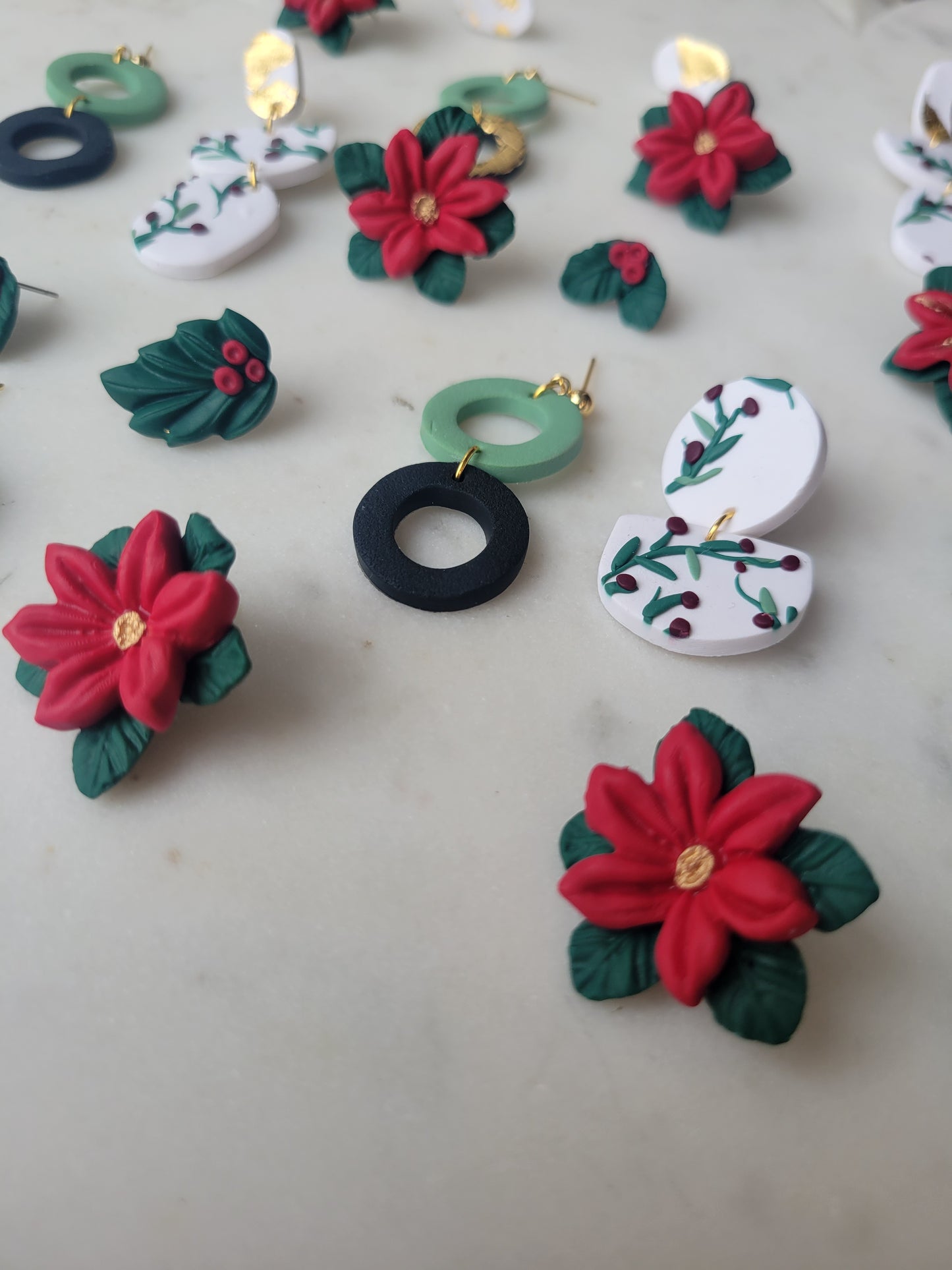 Poinsettia Statement Studs