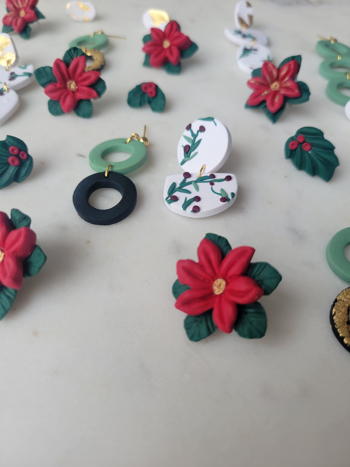 Poinsettia Statement Studs