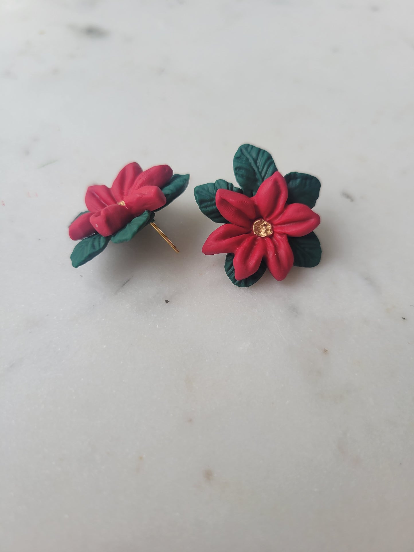 Poinsettia Statement Studs