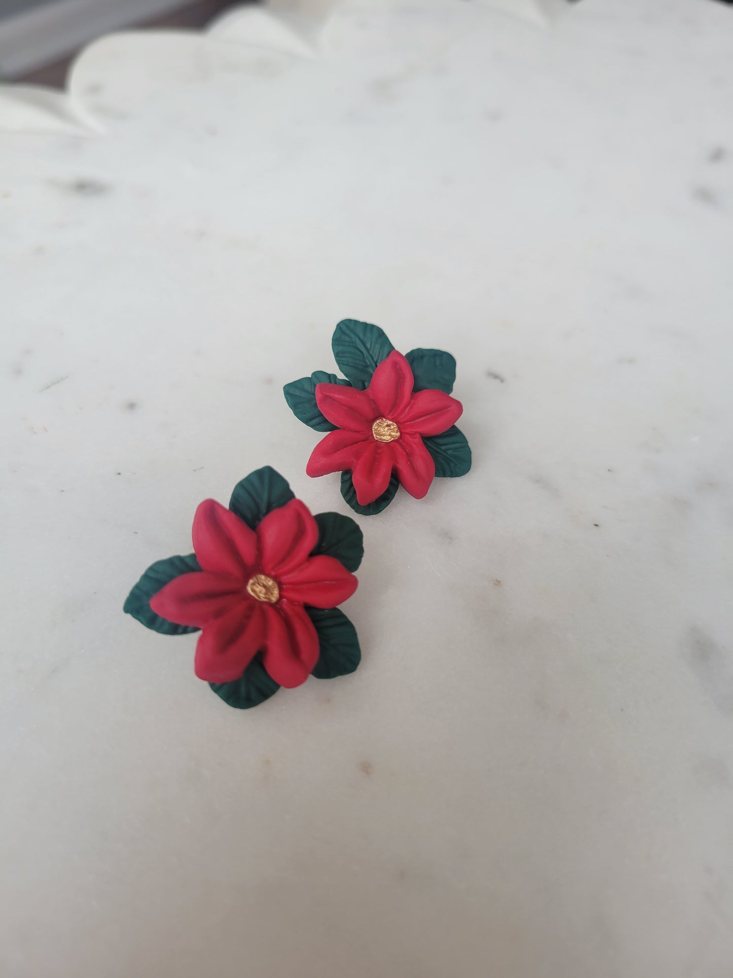 Poinsettia Statement Studs