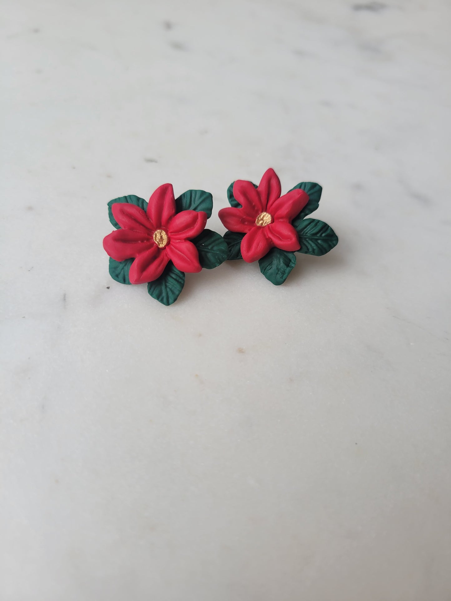 Poinsettia Statement Studs