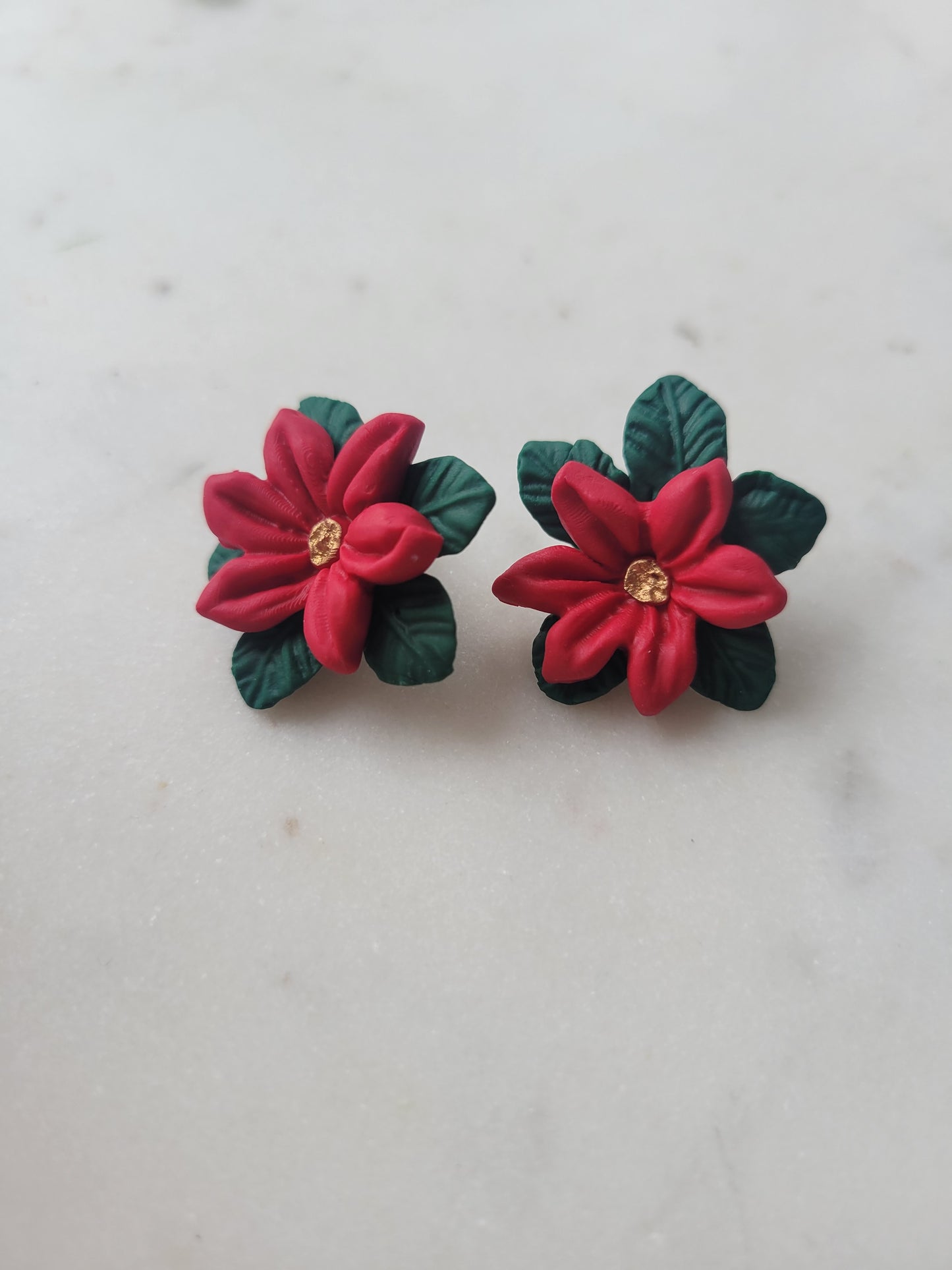 Poinsettia Statement Studs