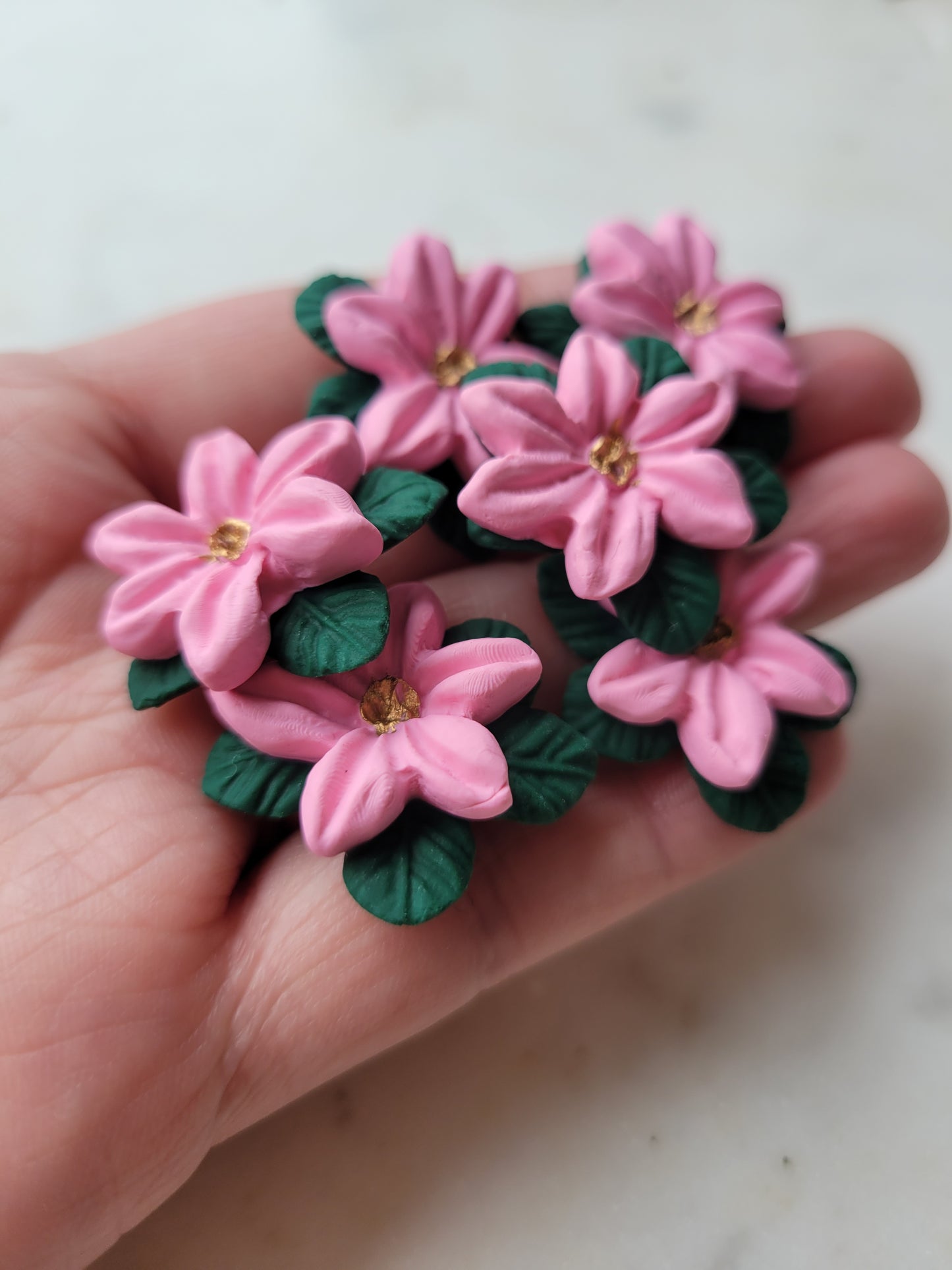 Pink Poinsettia Statement Studs